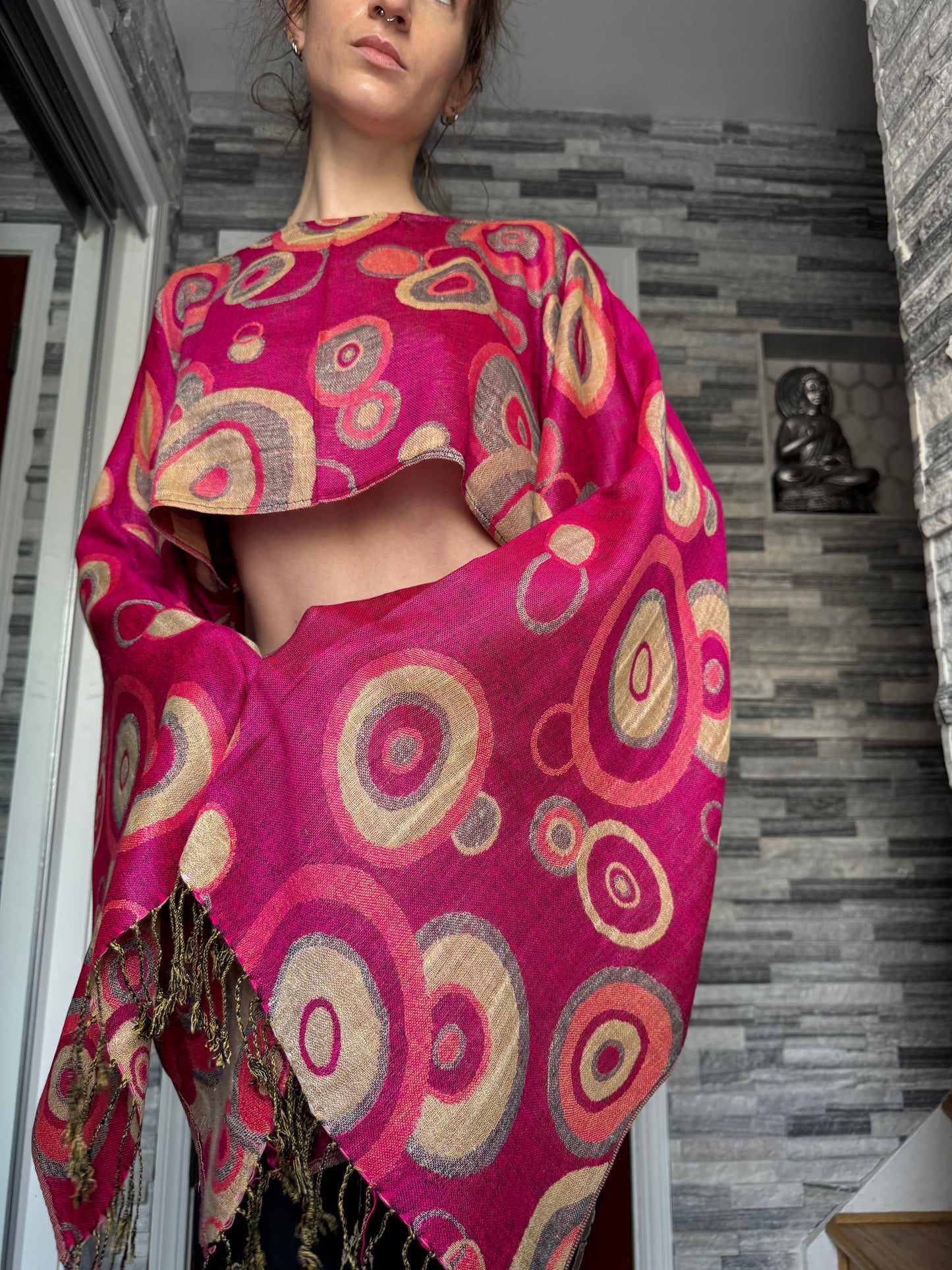 REWORKED PASHMINA TOP / SHAWL TOP