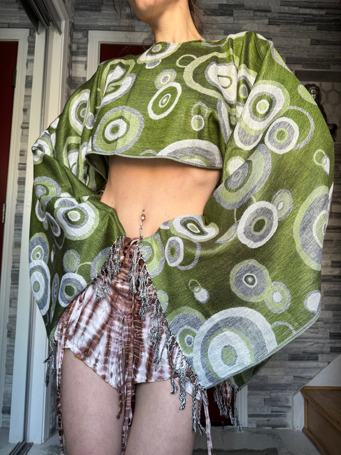 REWORKED PASHMINA TOP / SHAWL TOP