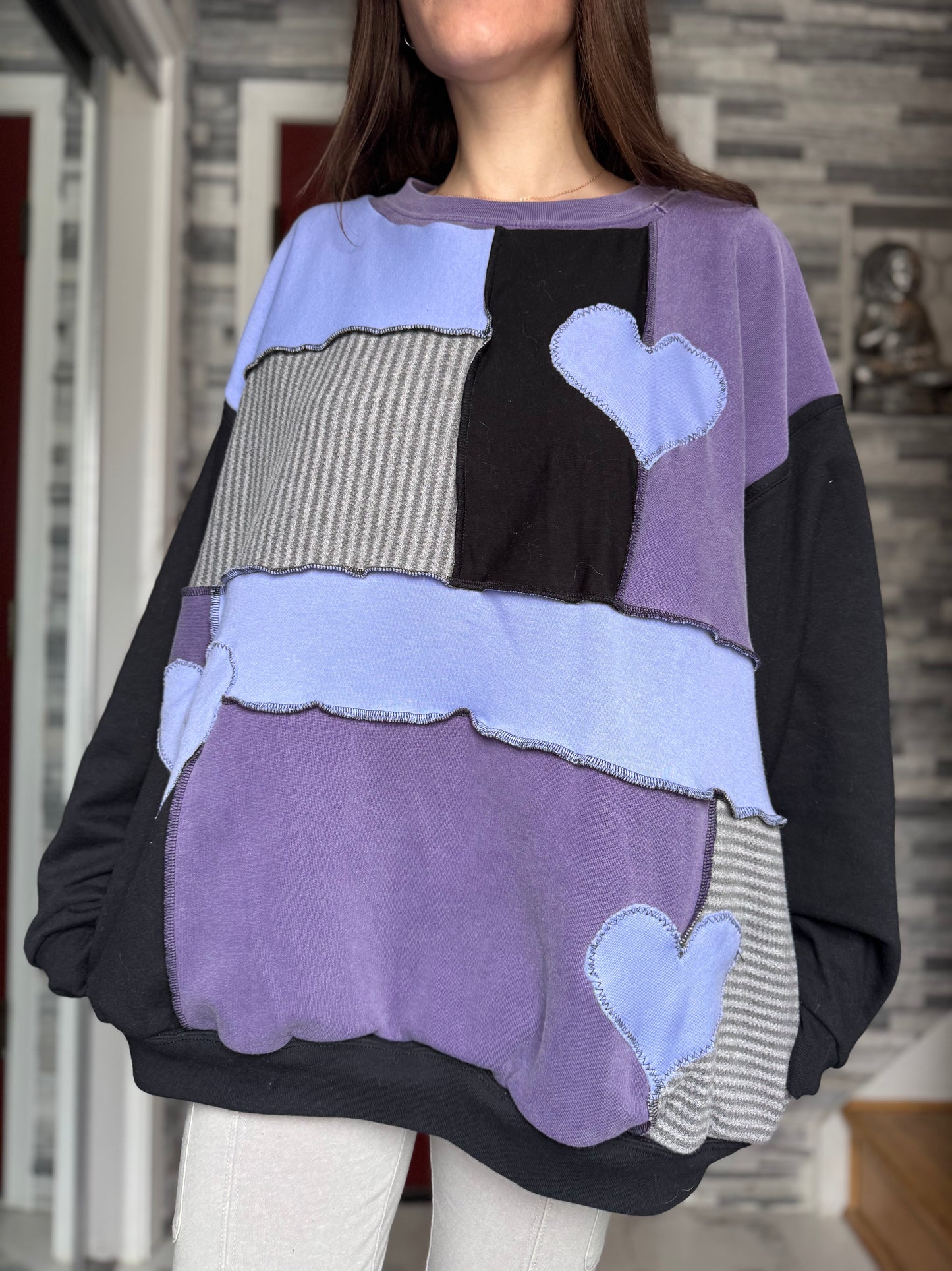 DEEP PURPLE UPCYCLED CREWNECK