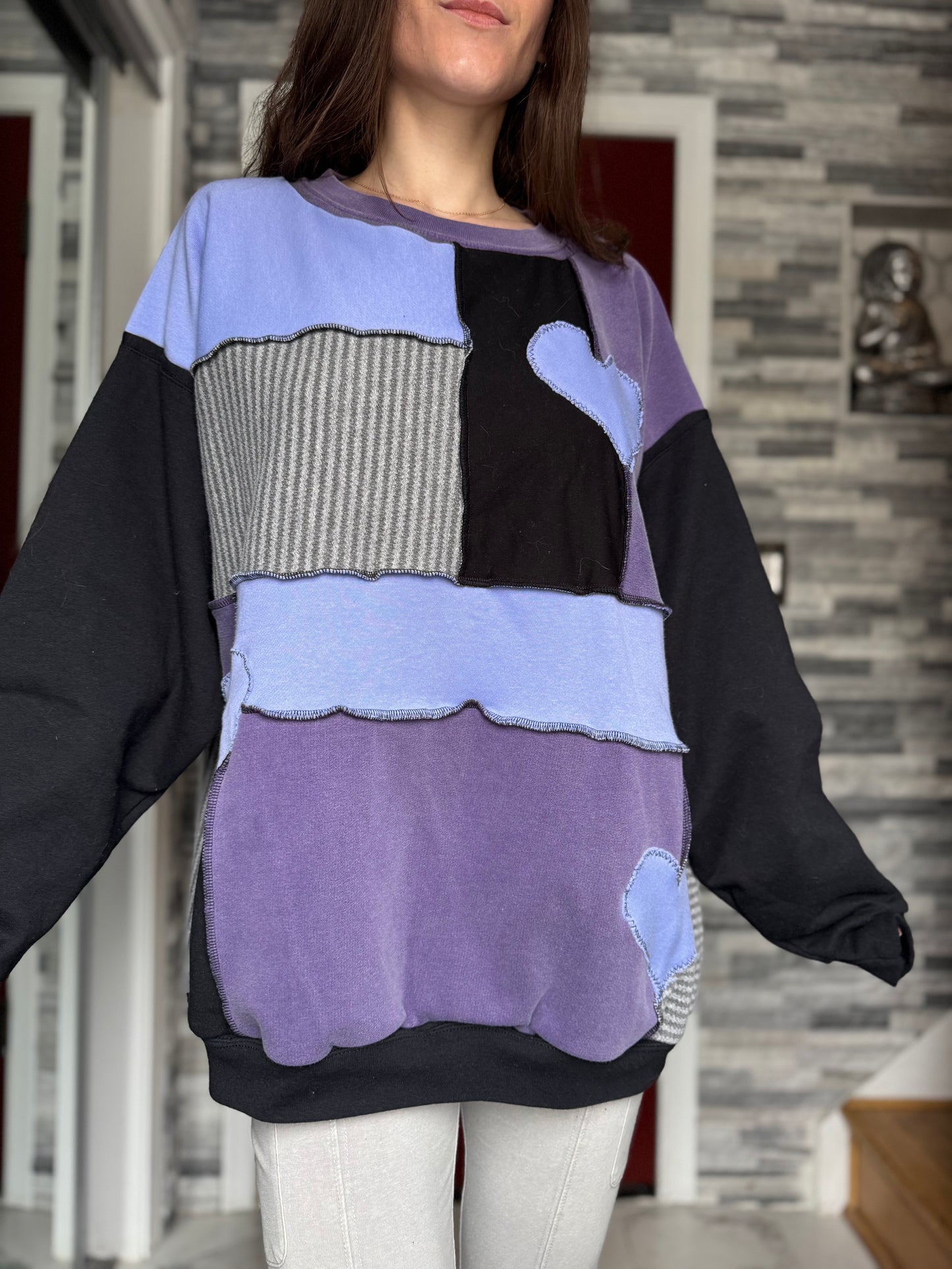 DEEP PURPLE UPCYCLED CREWNECK