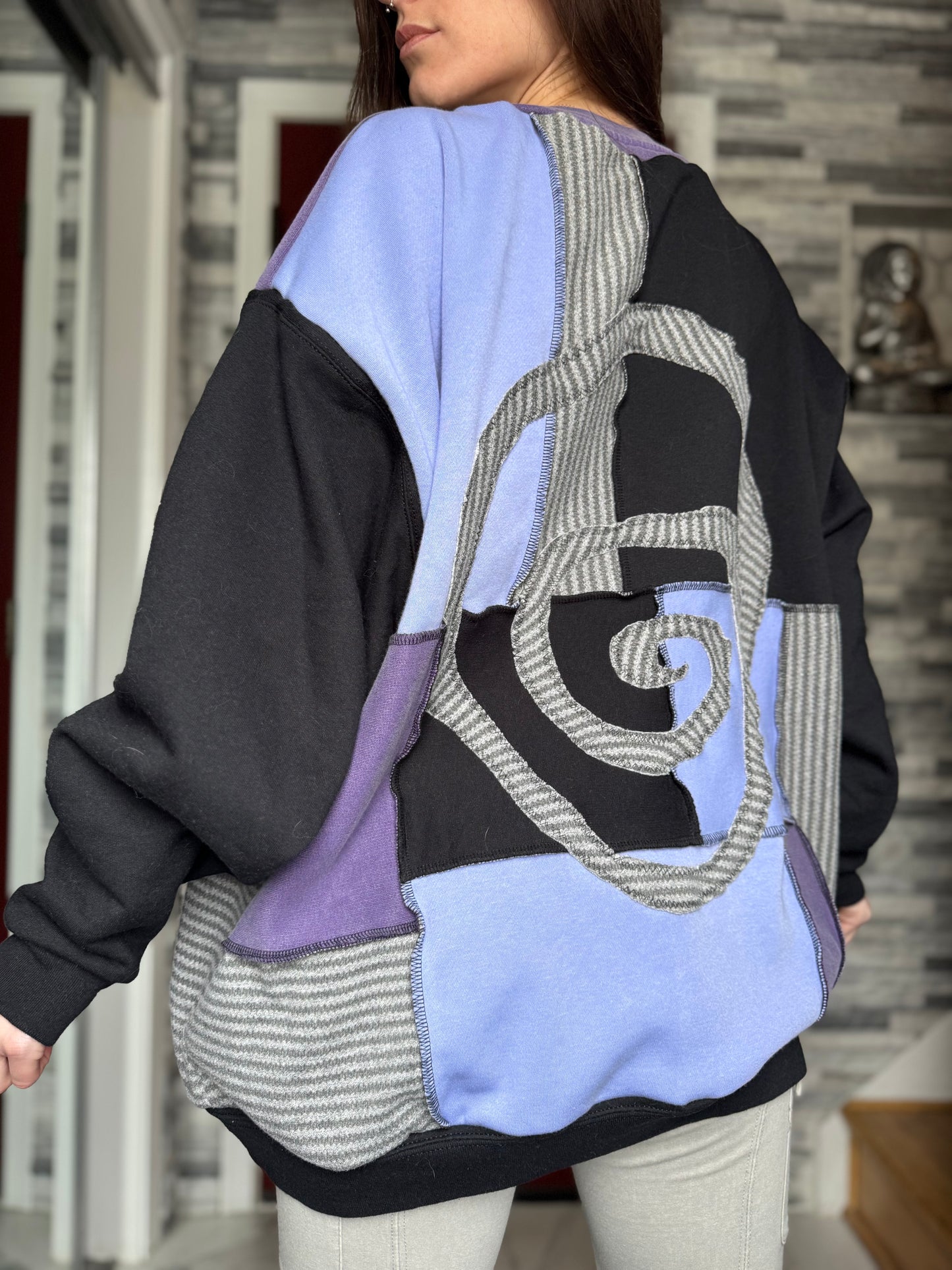 DEEP PURPLE UPCYCLED CREWNECK