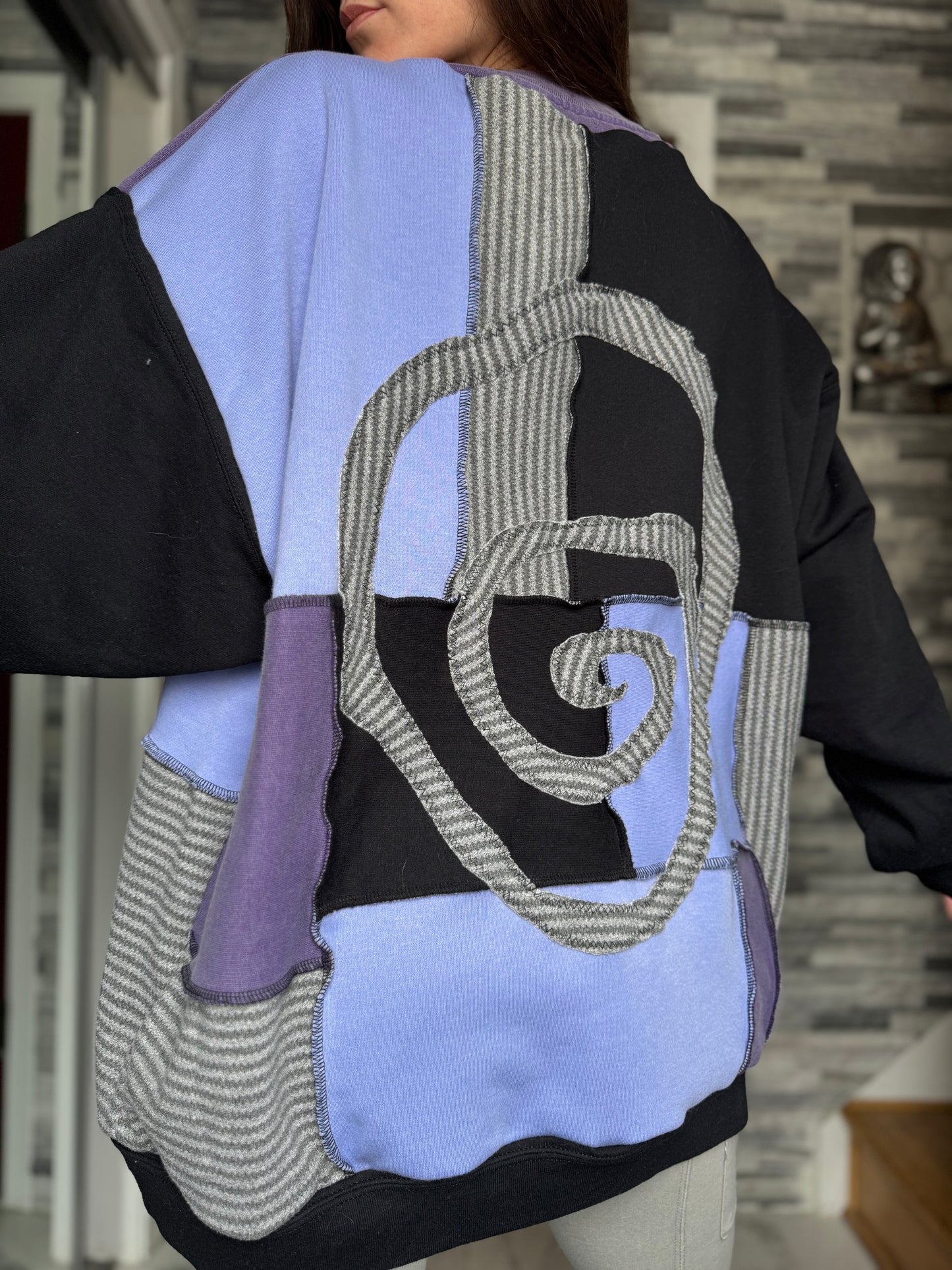 DEEP PURPLE UPCYCLED CREWNECK