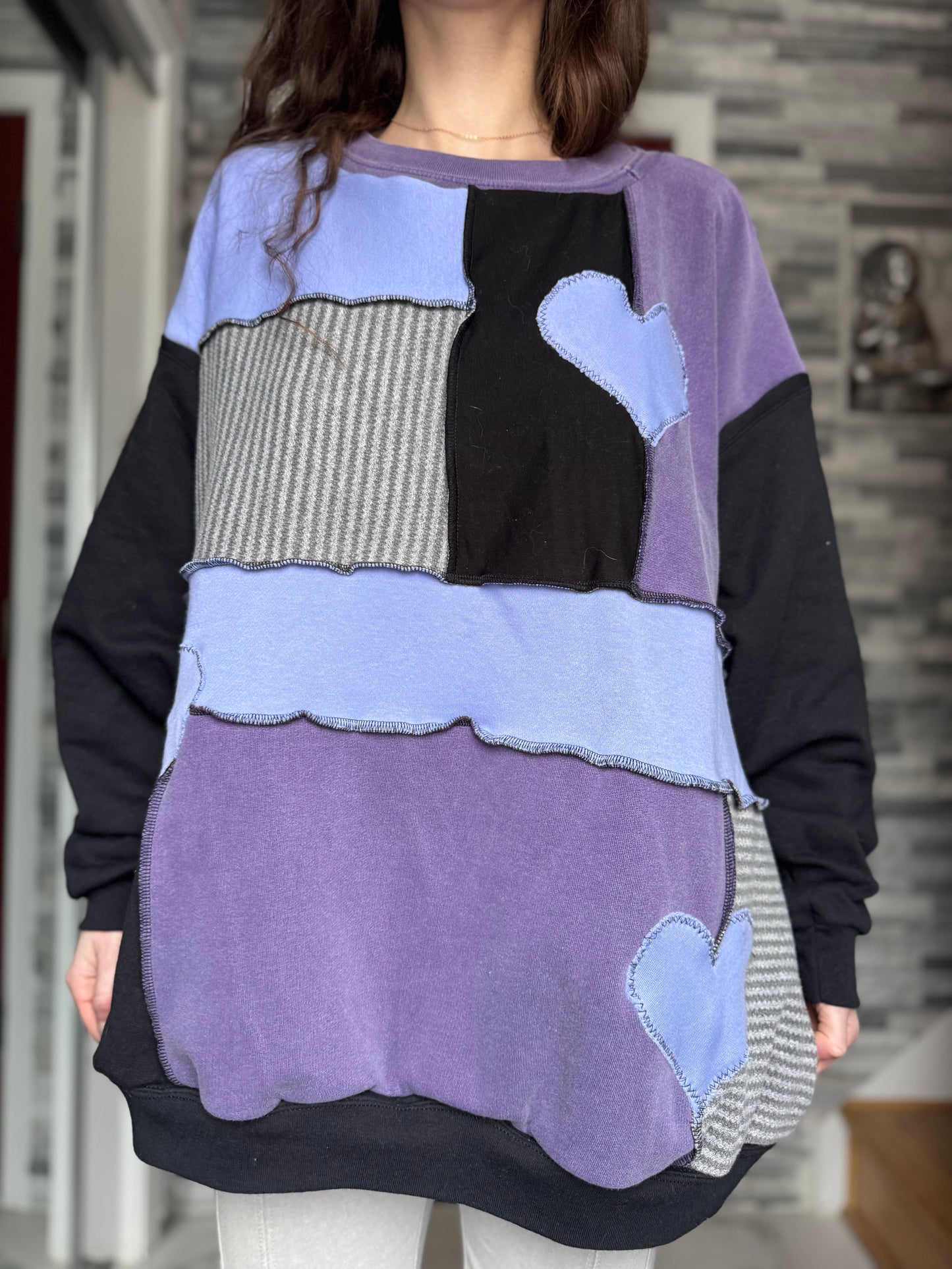 DEEP PURPLE UPCYCLED CREWNECK