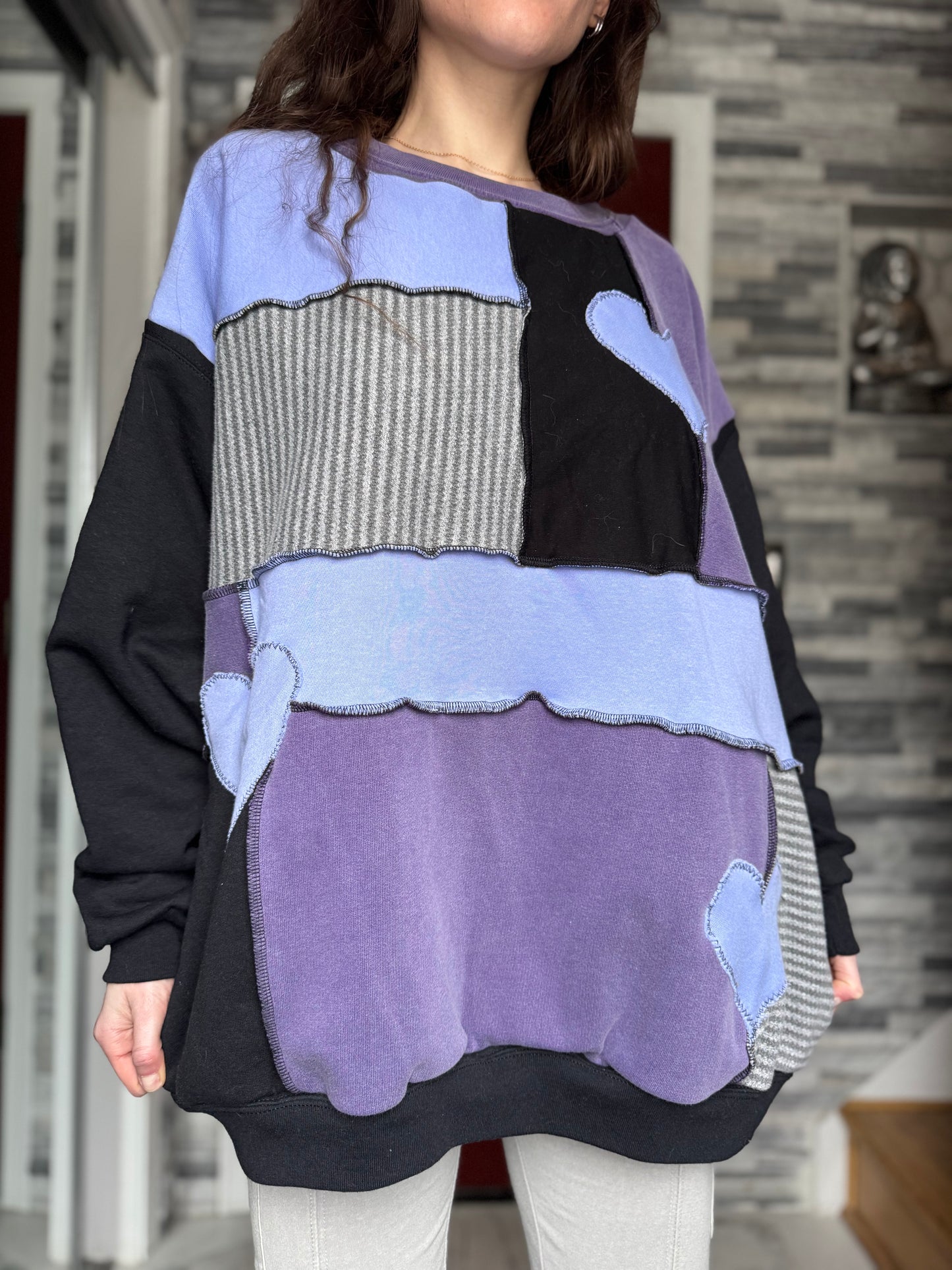DEEP PURPLE UPCYCLED CREWNECK