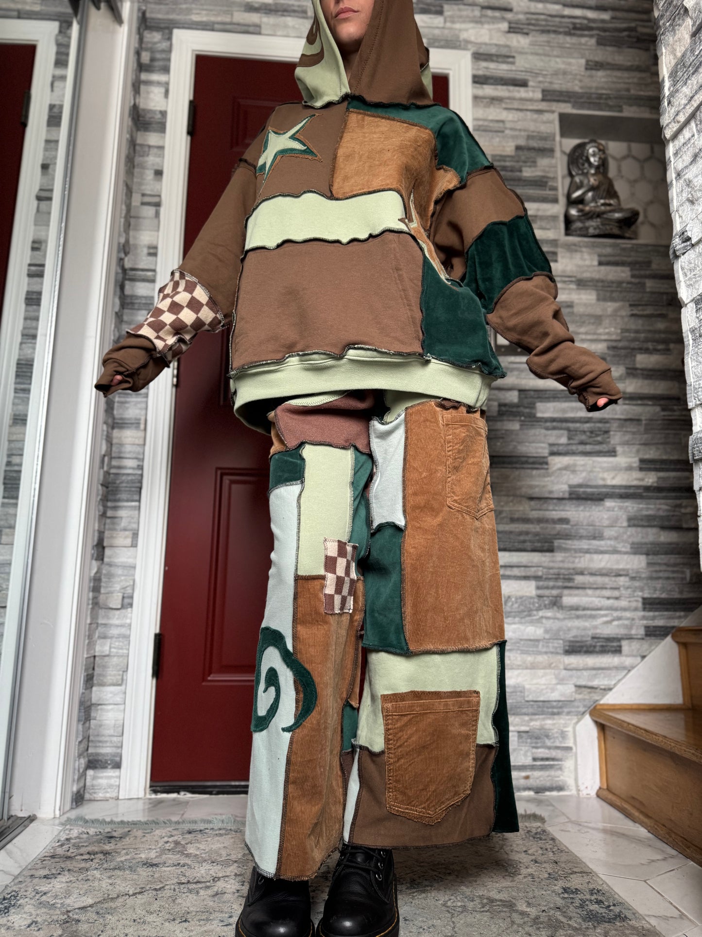 UPCYCLED SET - PATCHWORK WIZARD HOODIE & PANTS SET