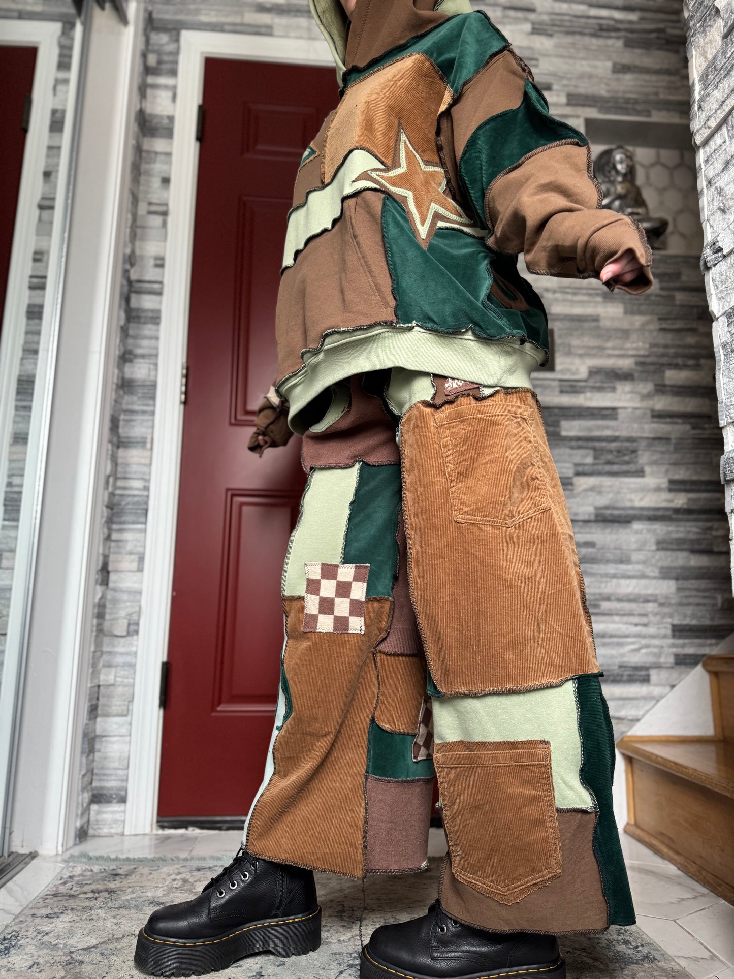 UPCYCLED SET - PATCHWORK WIZARD HOODIE & PANTS SET