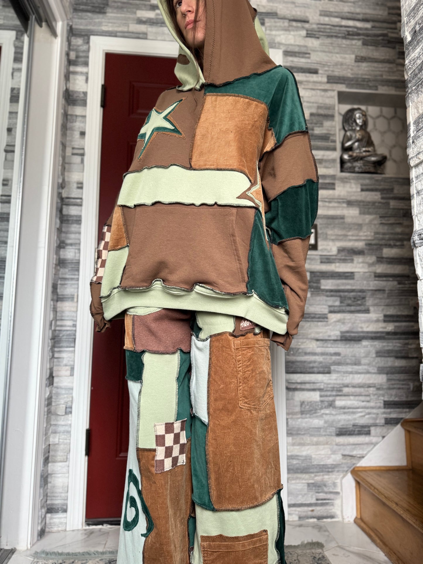 UPCYCLED SET - PATCHWORK WIZARD HOODIE & PANTS SET