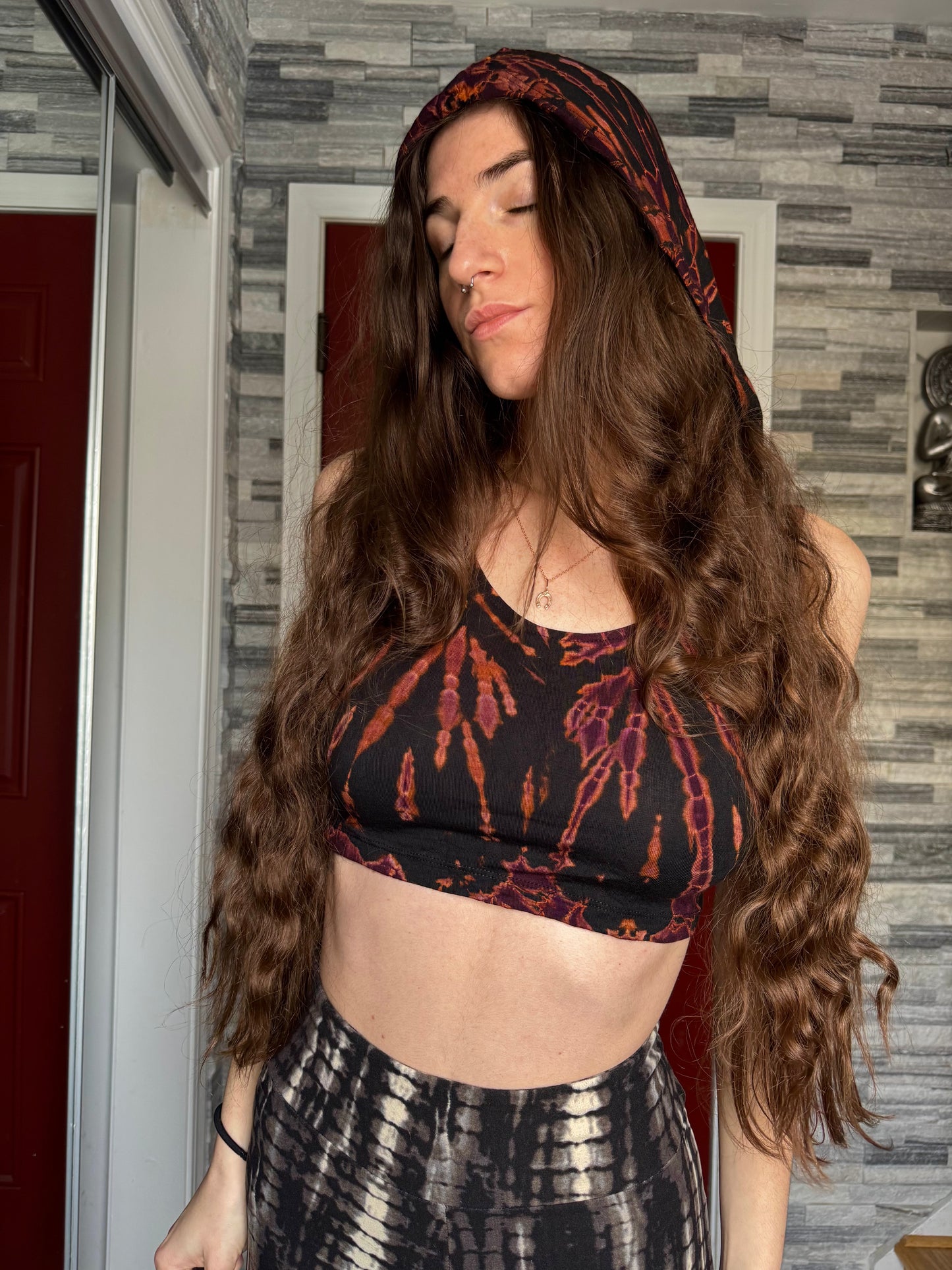 TIE DYE HOODED TANK TOP