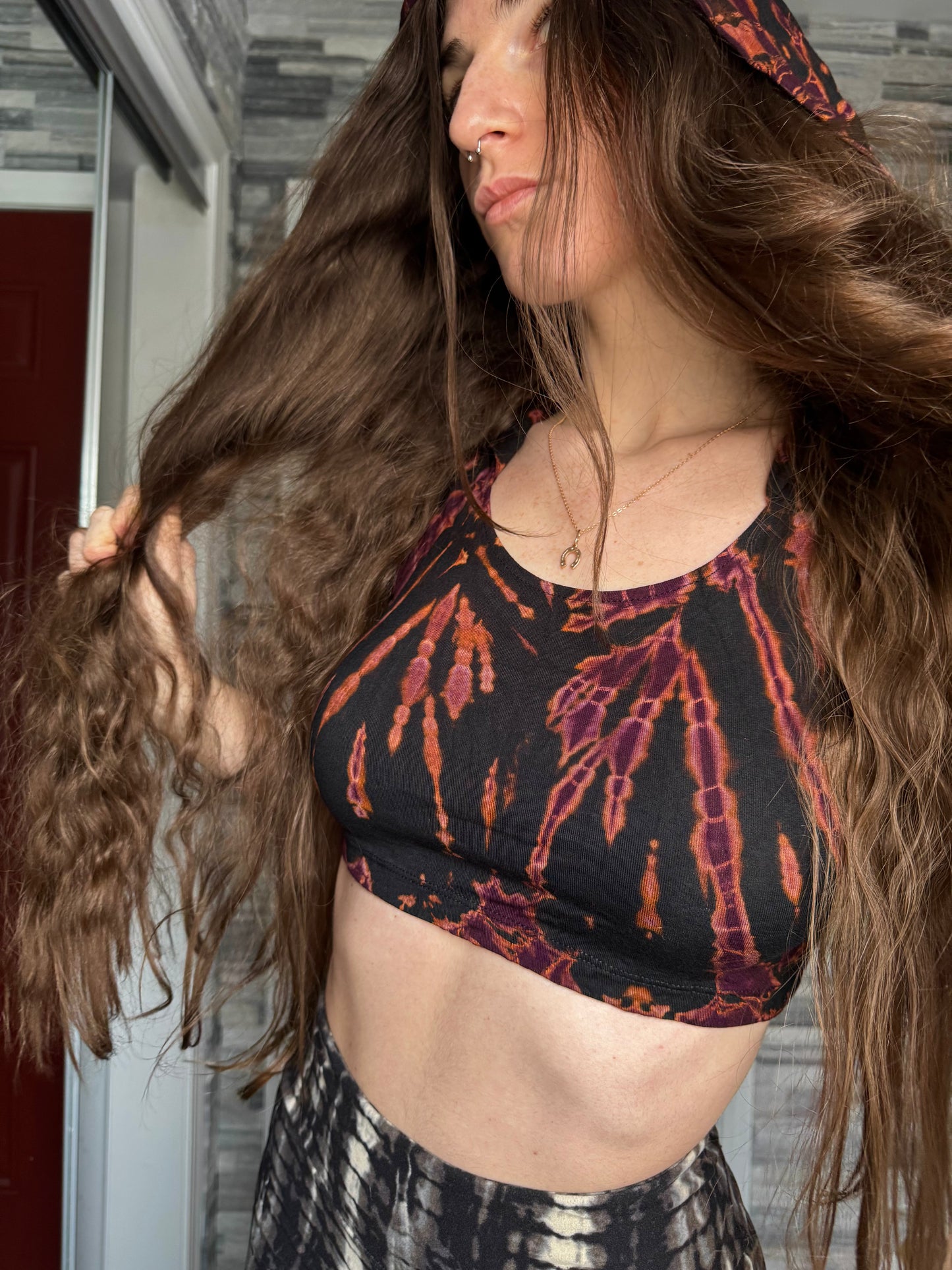 TIE DYE HOODED TANK TOP