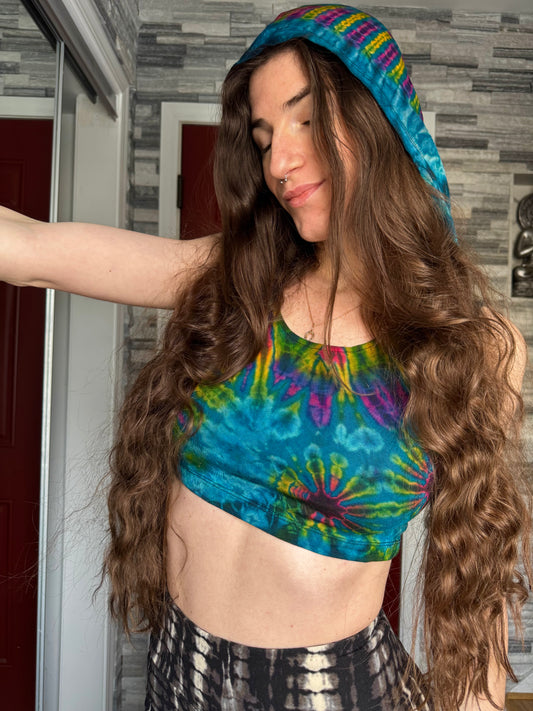 TIE DYE HOODED TANK TOP