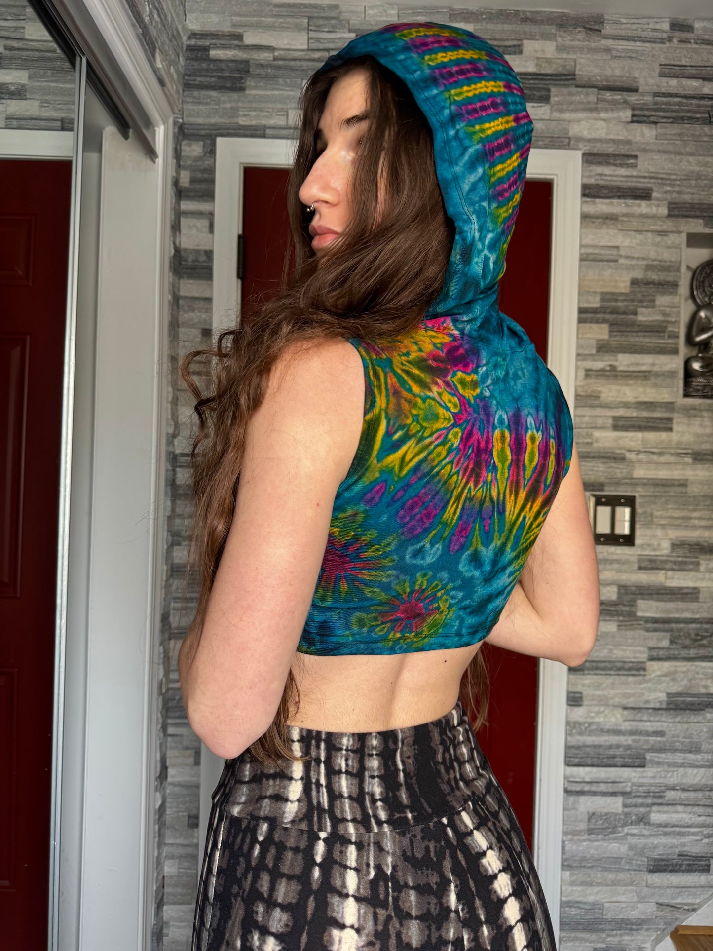 TIE DYE HOODED TANK TOP