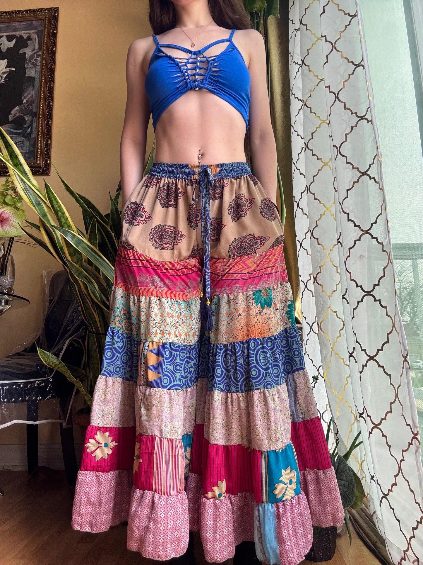 EARTHY FUNKY WIDE LEG BOHO PANTS