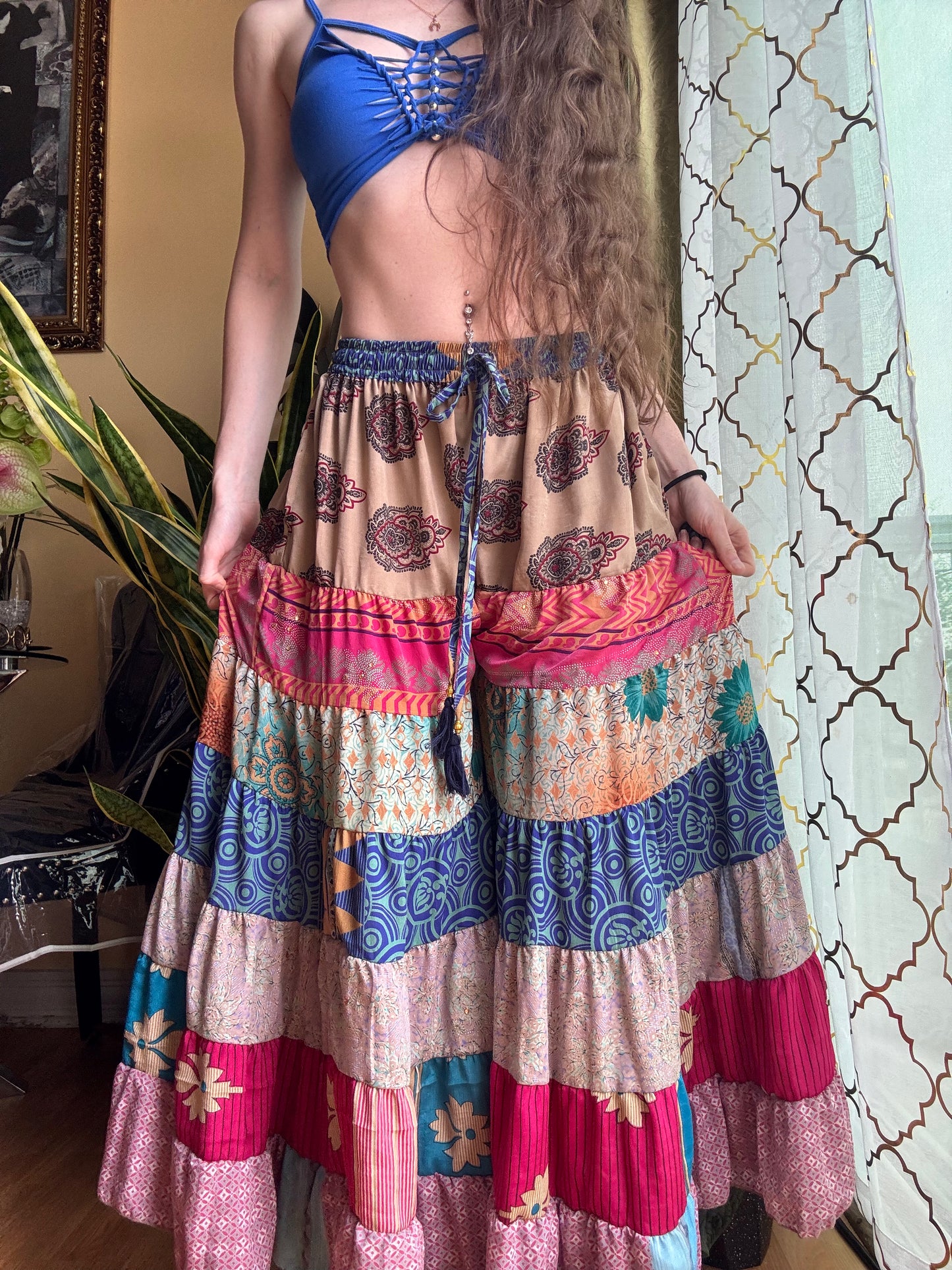 EARTHY FUNKY WIDE LEG BOHO PANTS
