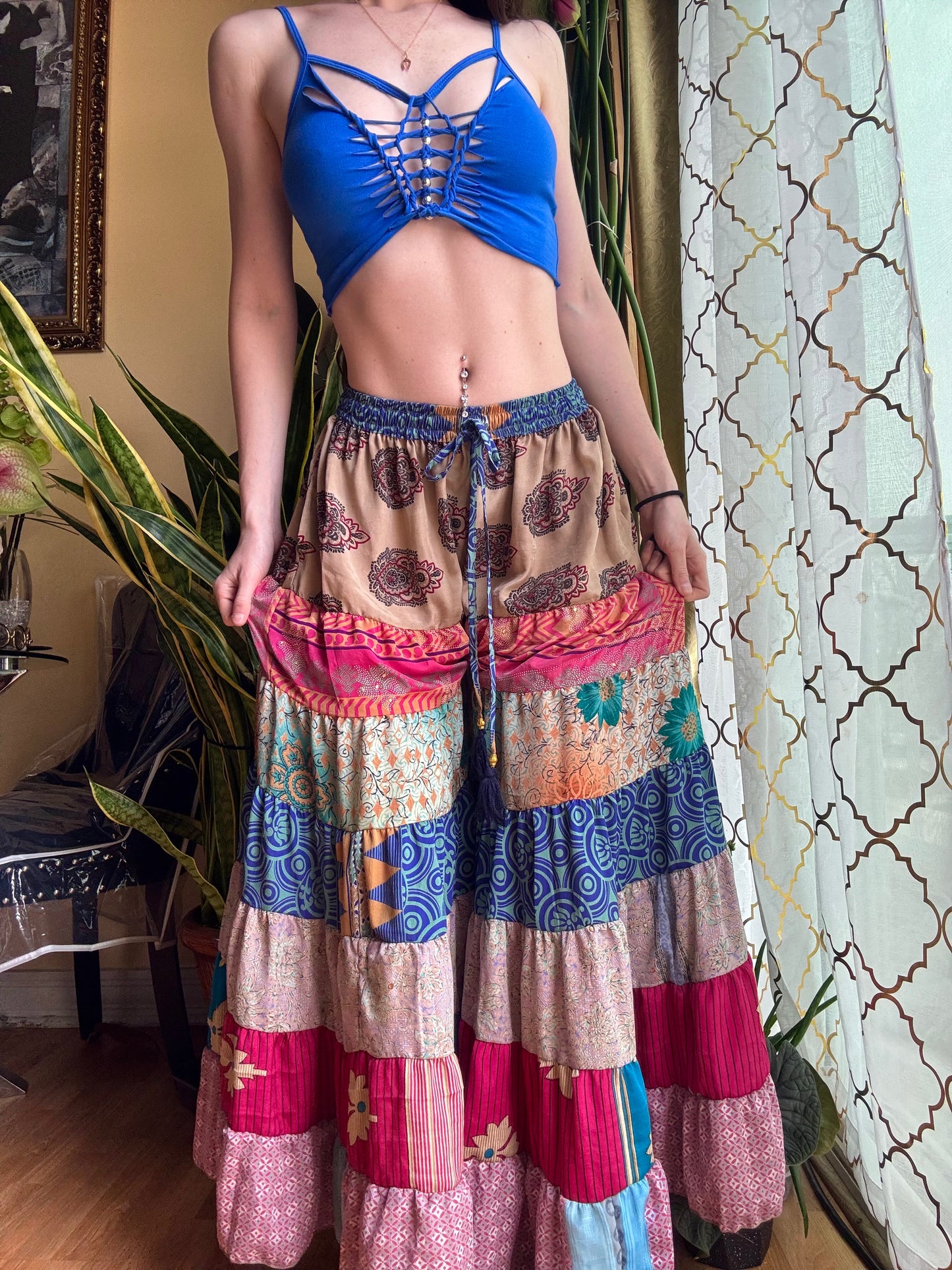 EARTHY FUNKY WIDE LEG BOHO PANTS