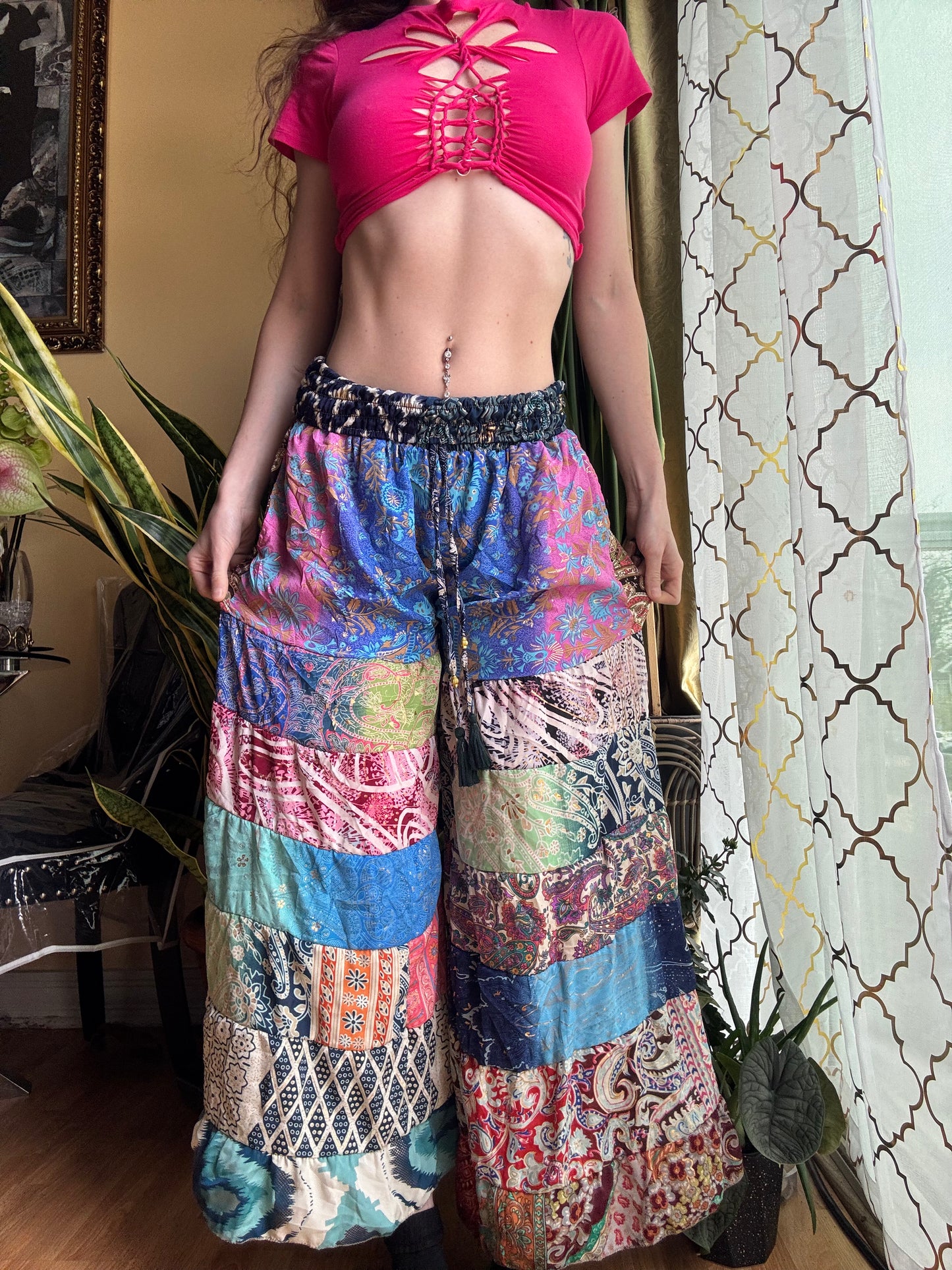 COTTON CANDY FUNKY WIDE LEG BOHO PANTS