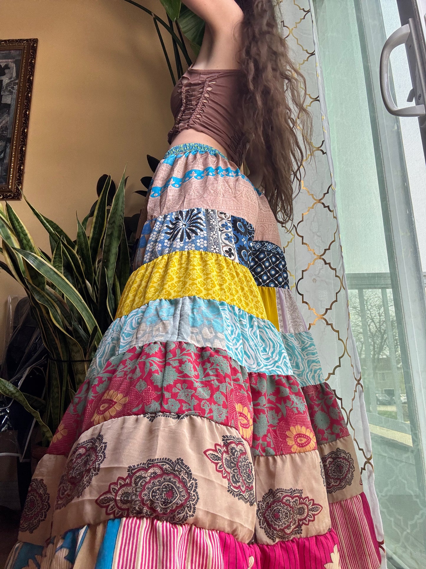 BLUE TONES FUNKY WIDE LEG BOHO PANTS