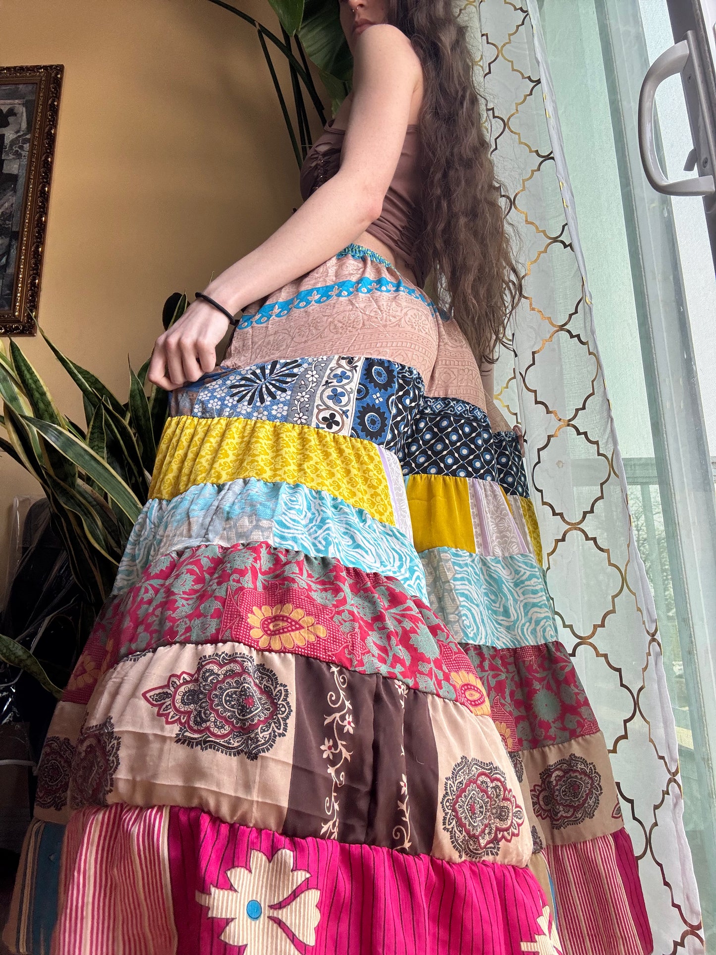 BLUE TONES FUNKY WIDE LEG BOHO PANTS