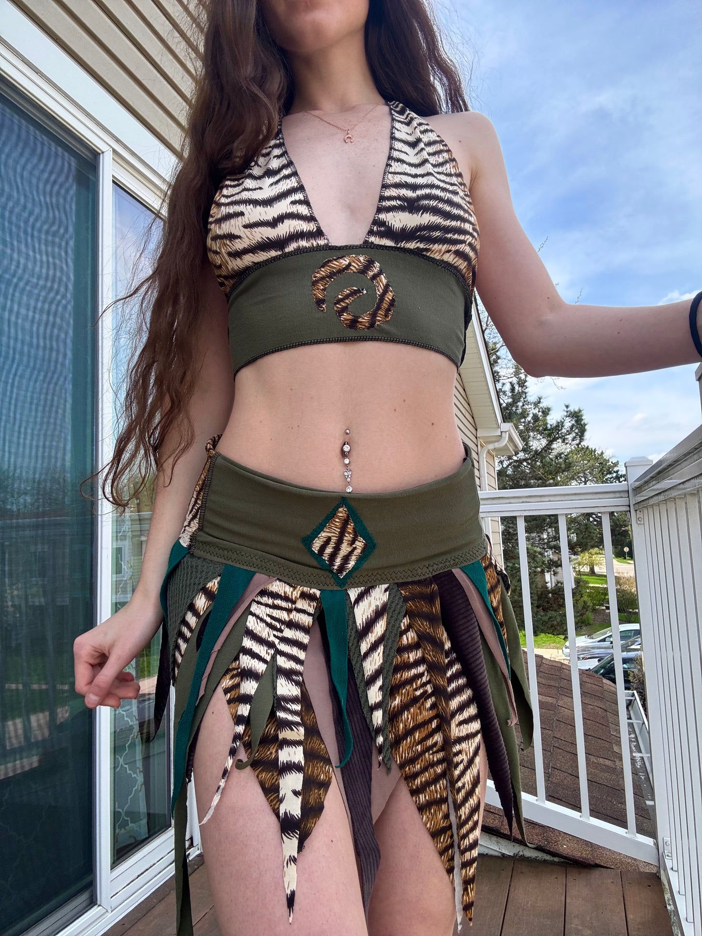 TIGER 2 PIECE UPCYCLED FAIRY SKIRT SET