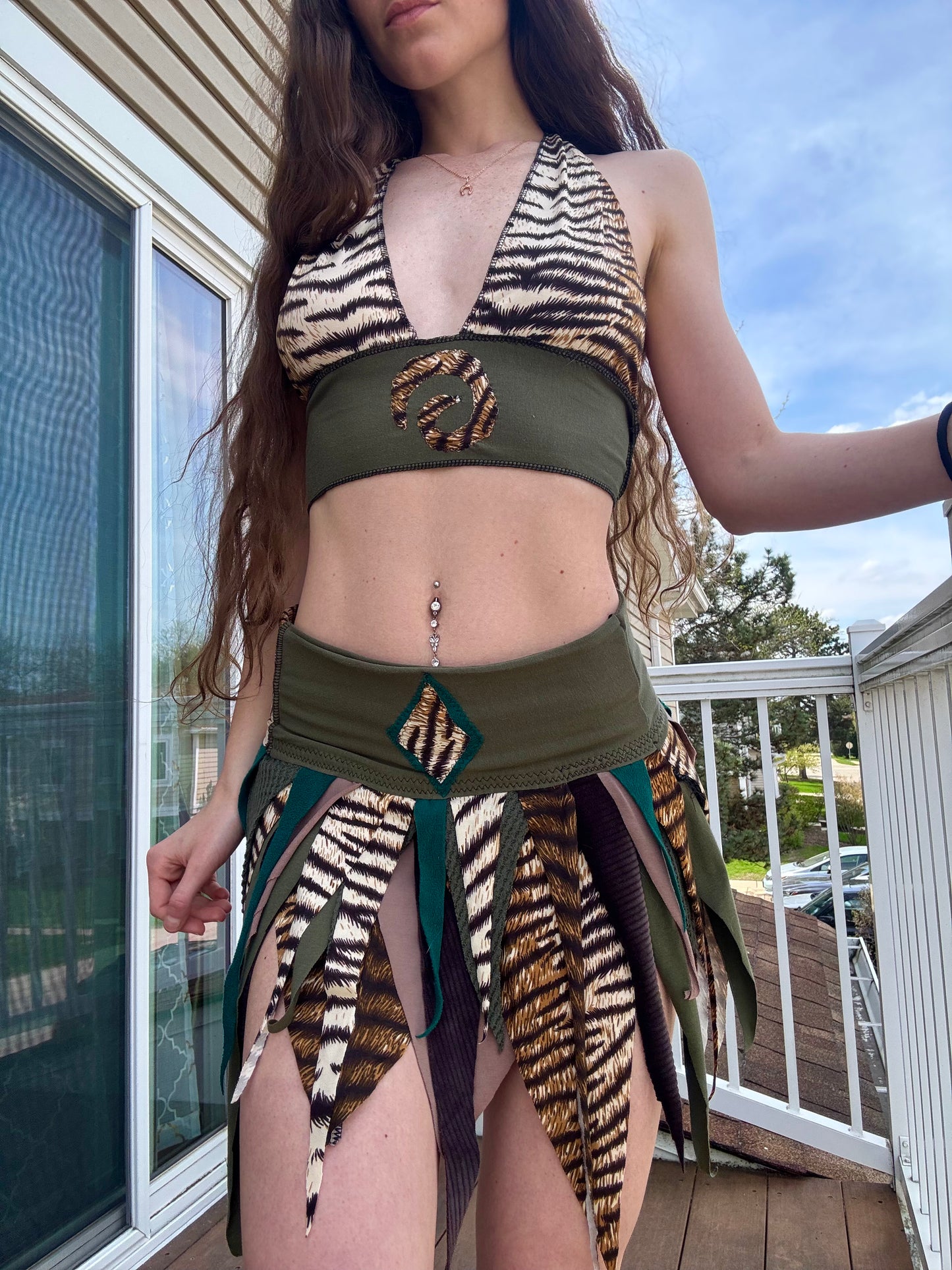 TIGER 2 PIECE UPCYCLED FAIRY SKIRT SET