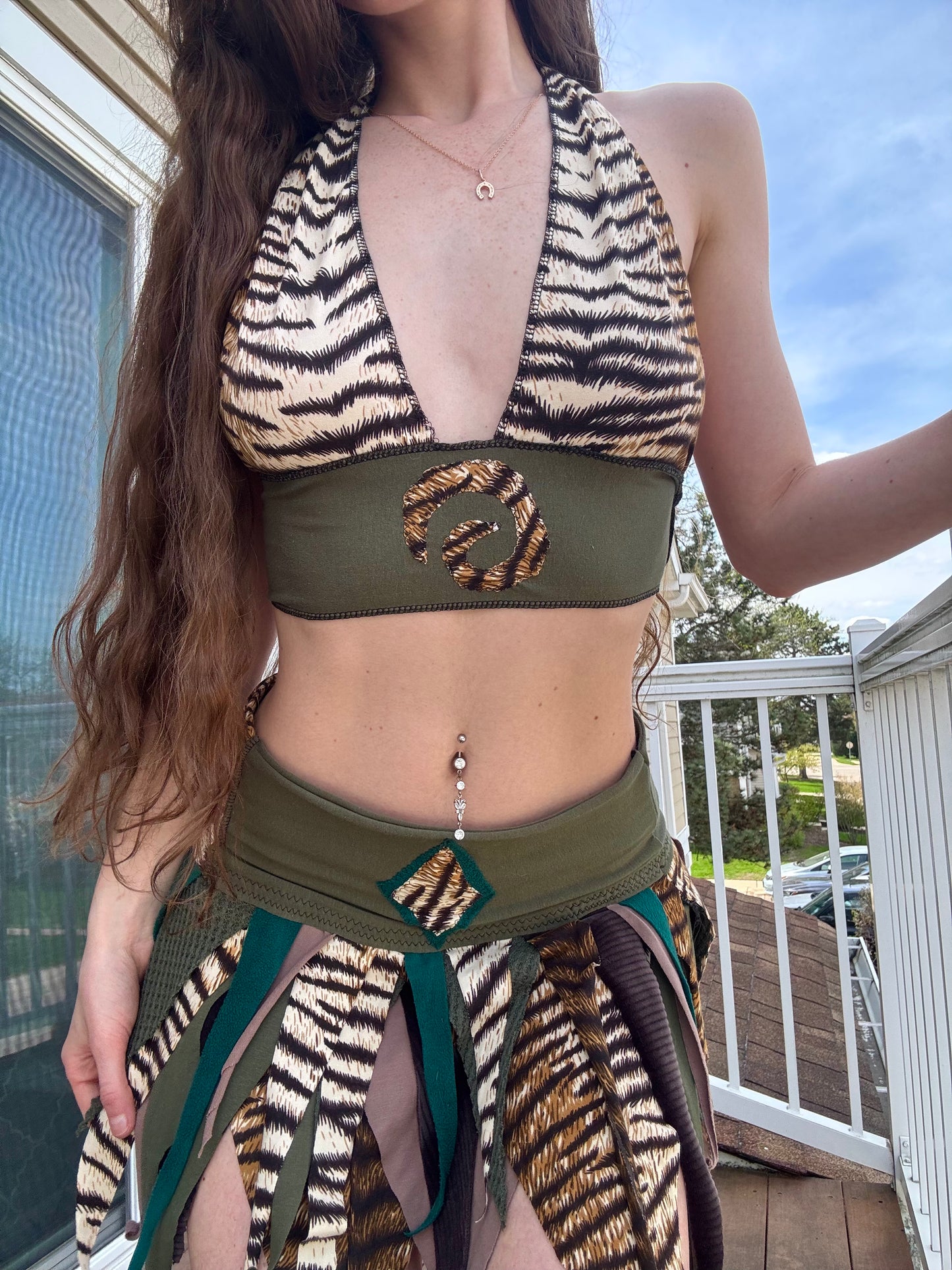 TIGER 2 PIECE UPCYCLED FAIRY SKIRT SET