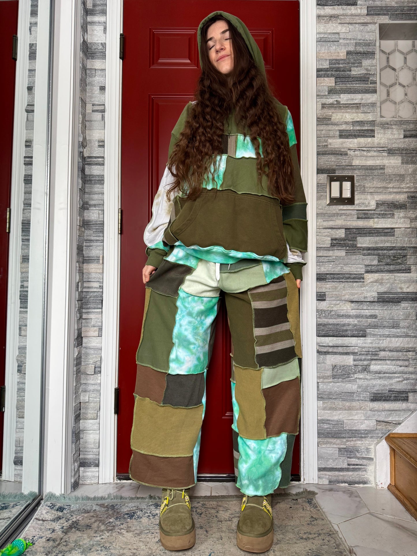 EARTHY UPCYCLED PATCHWORK PANTS
