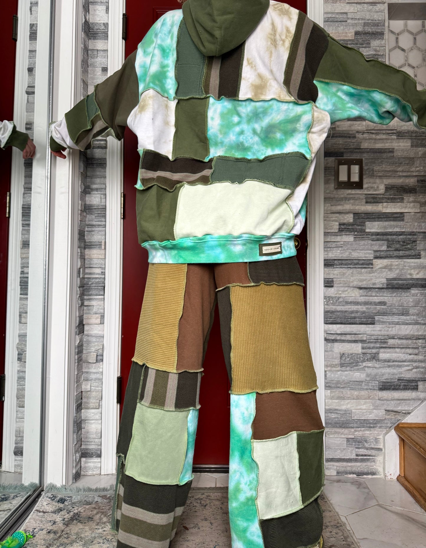 EARTHY UPCYCLED PATCHWORK HOODIE