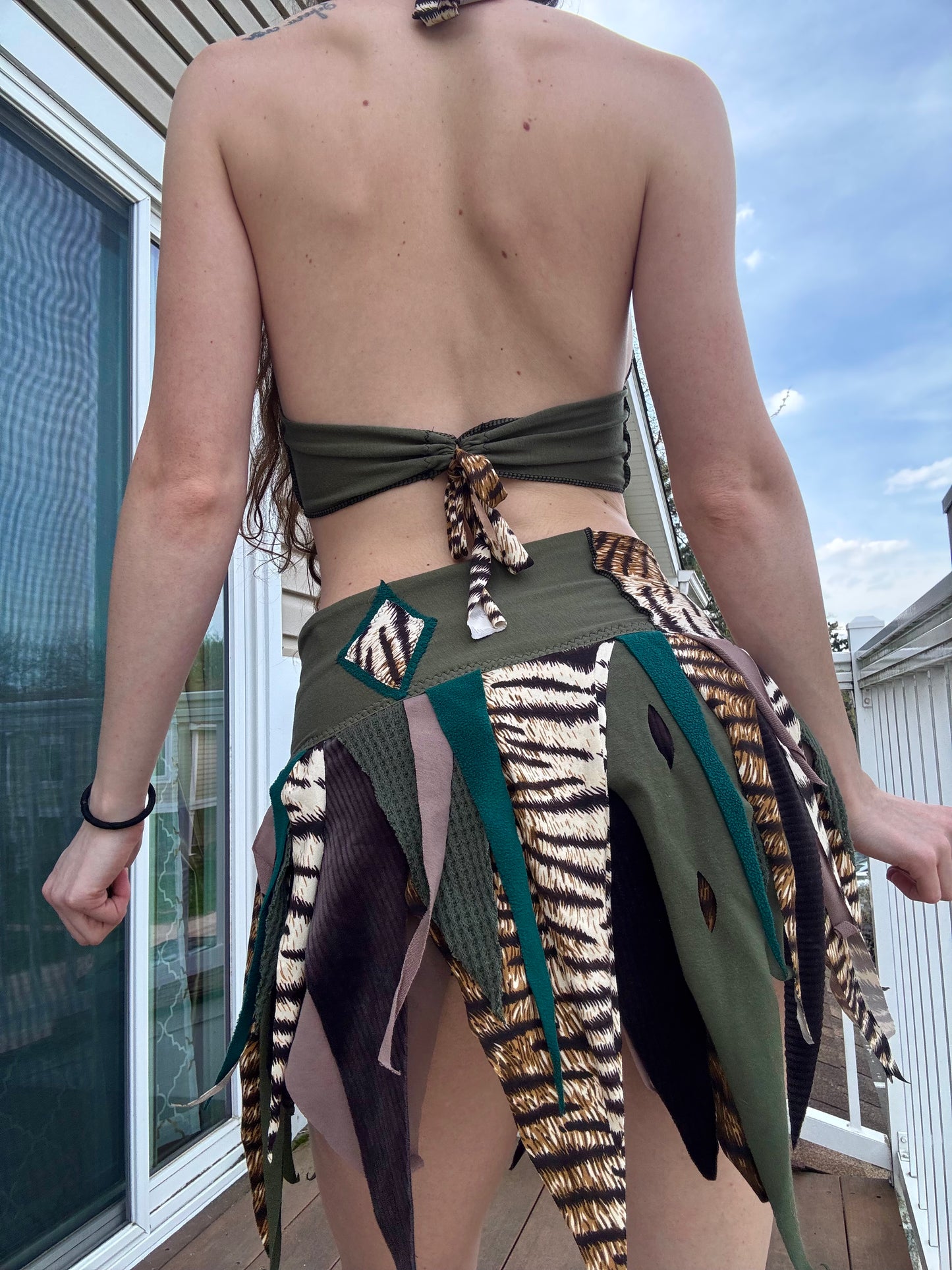 TIGER 2 PIECE UPCYCLED FAIRY SKIRT SET