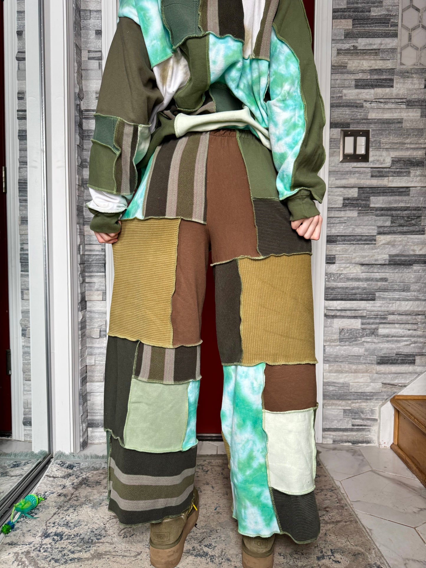 EARTHY UPCYCLED PATCHWORK PANTS