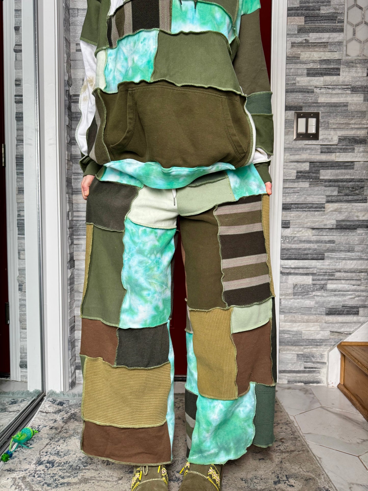 EARTHY UPCYCLED PATCHWORK PANTS