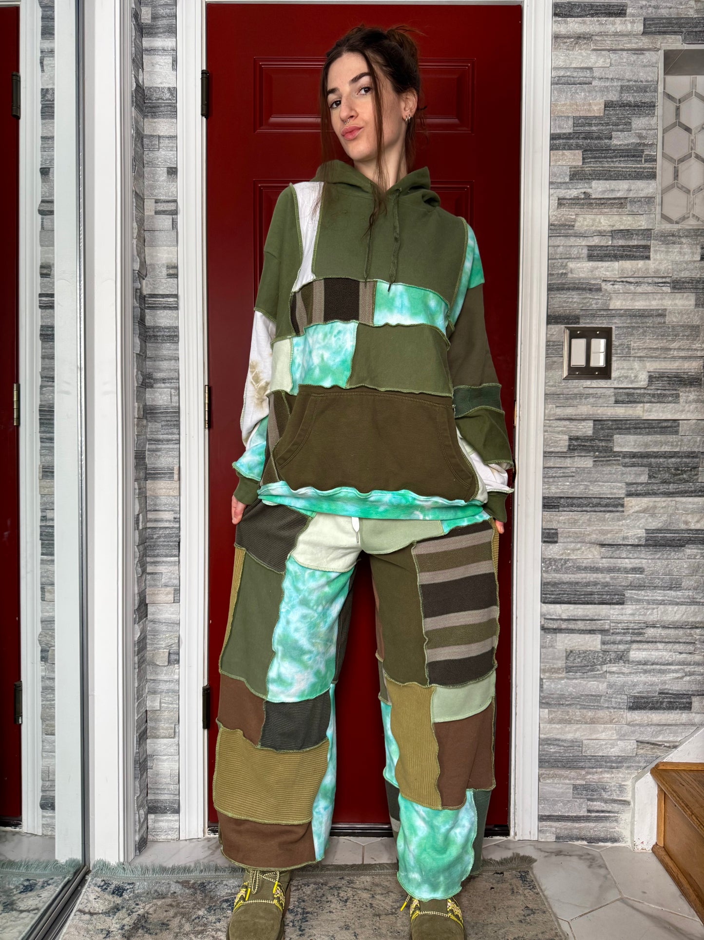 EARTHY UPCYCLED PATCHWORK PANTS