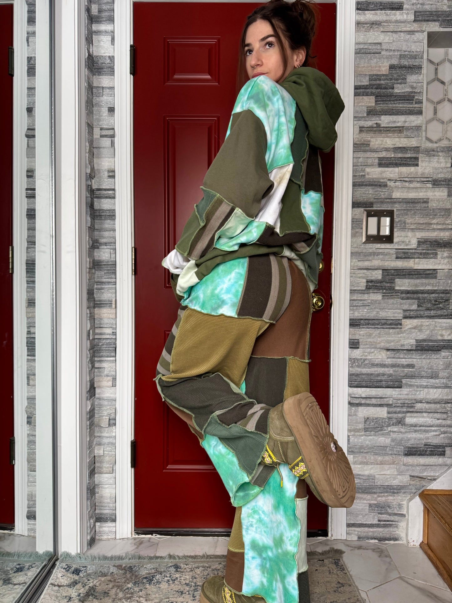 EARTHY UPCYCLED PATCHWORK PANTS