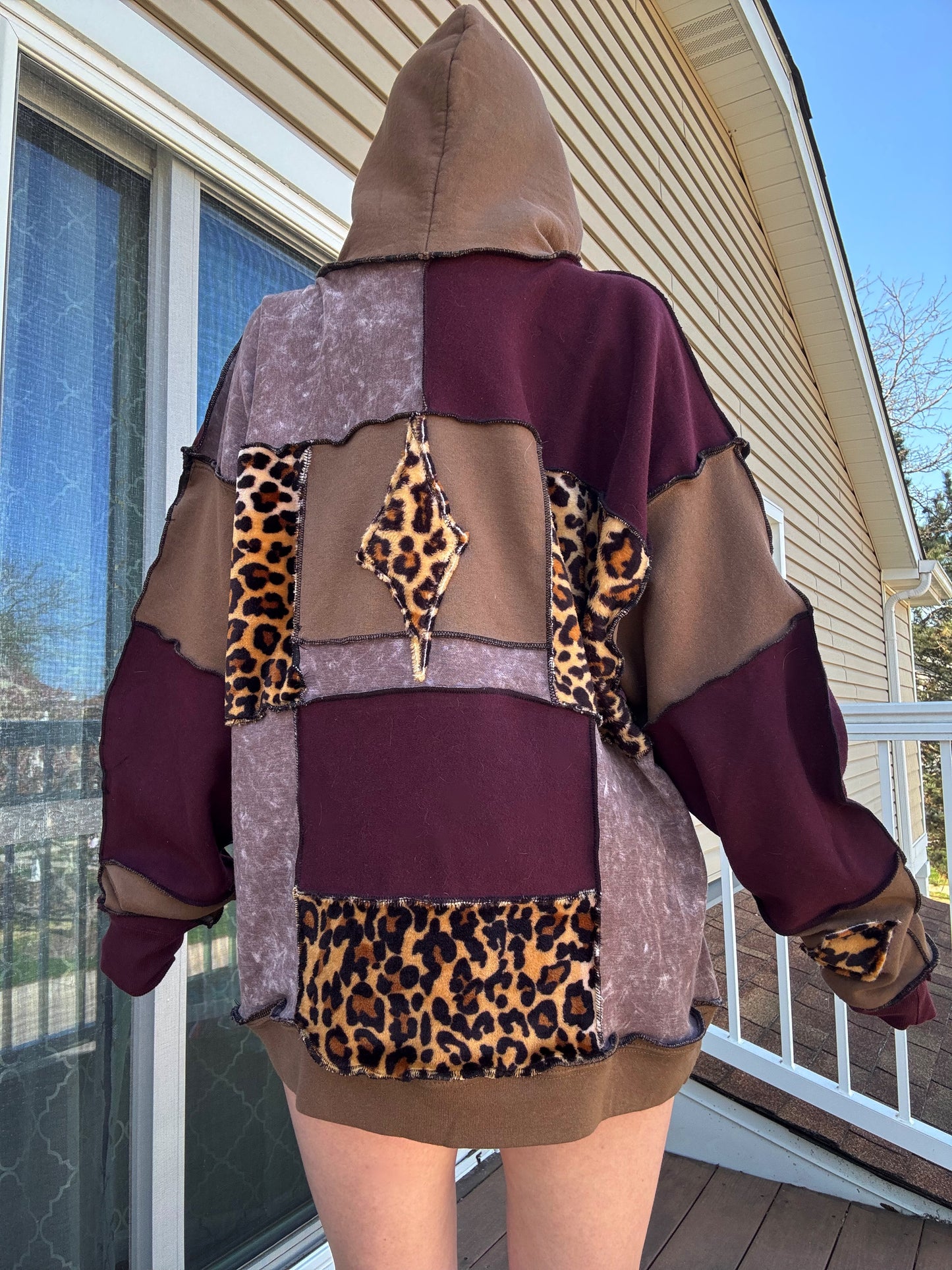 UPCYCLED SWIRL PATCHWORK HOODIE