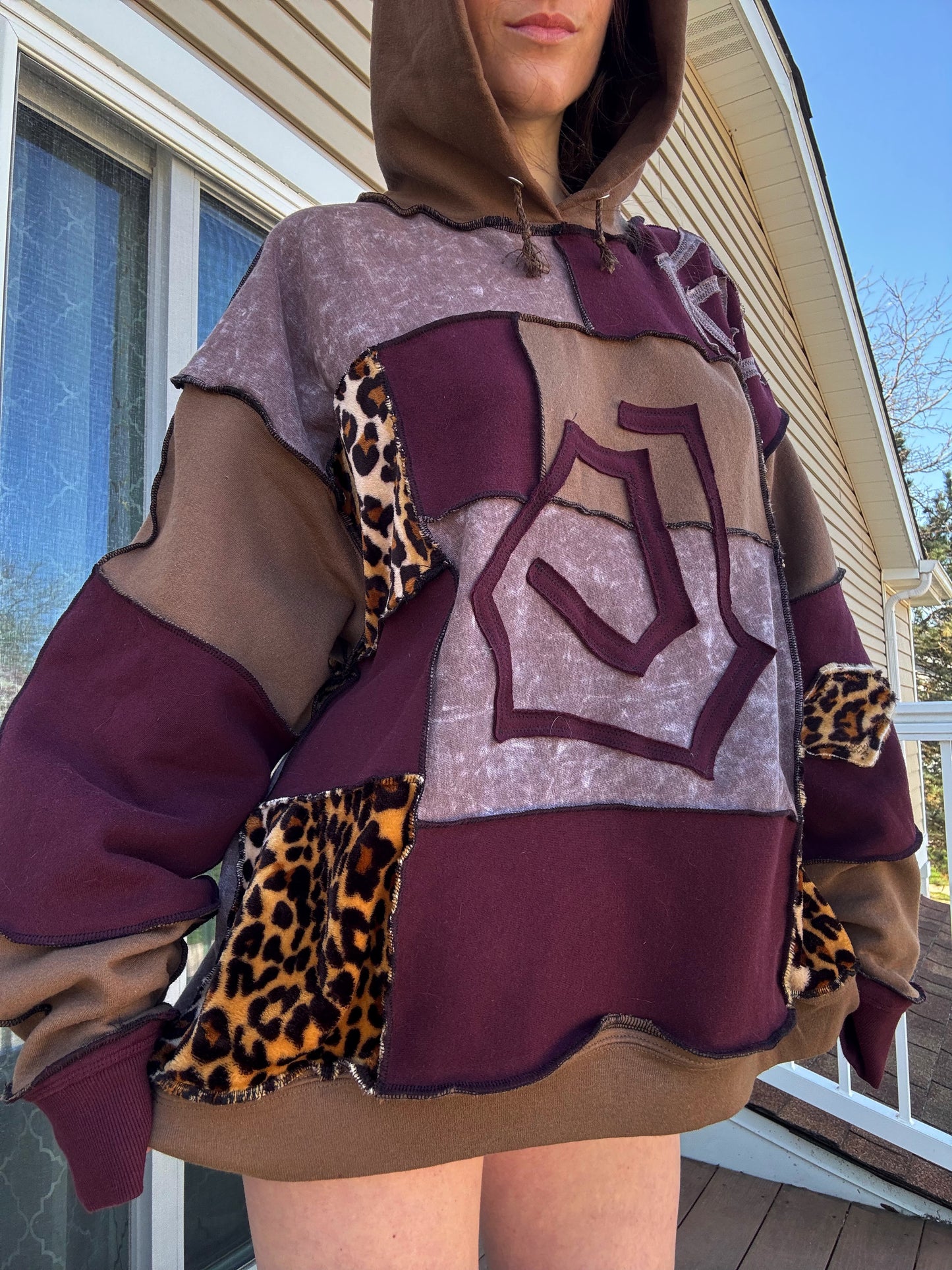 UPCYCLED SWIRL PATCHWORK HOODIE