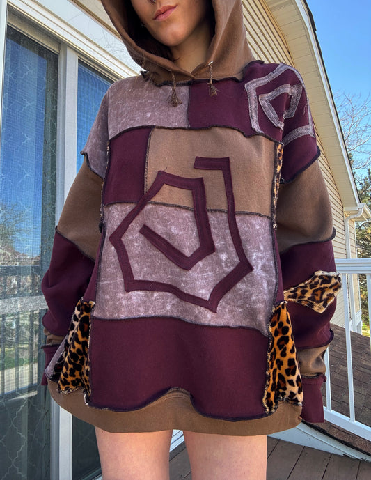 UPCYCLED SWIRL PATCHWORK HOODIE