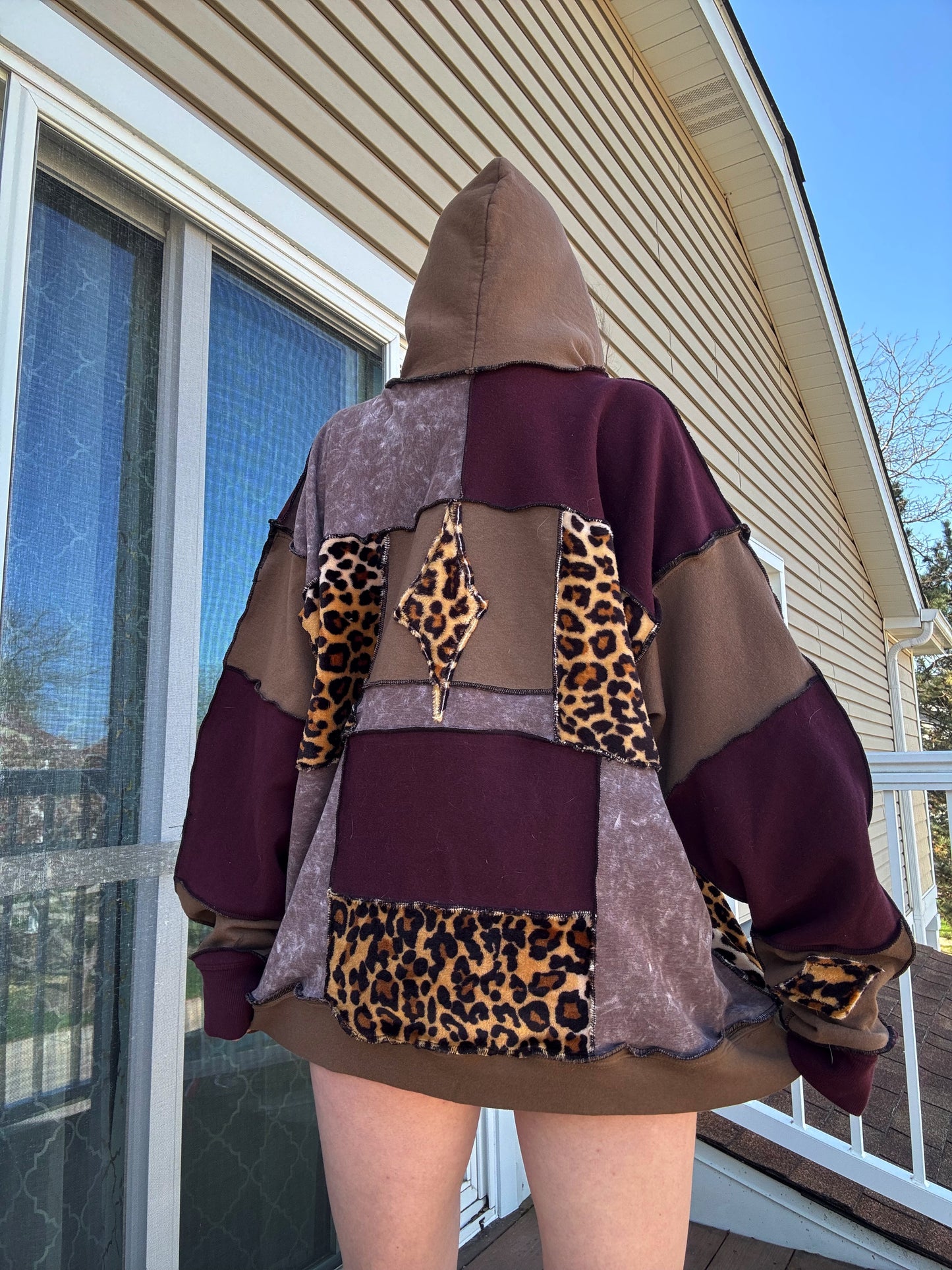 UPCYCLED SWIRL PATCHWORK HOODIE