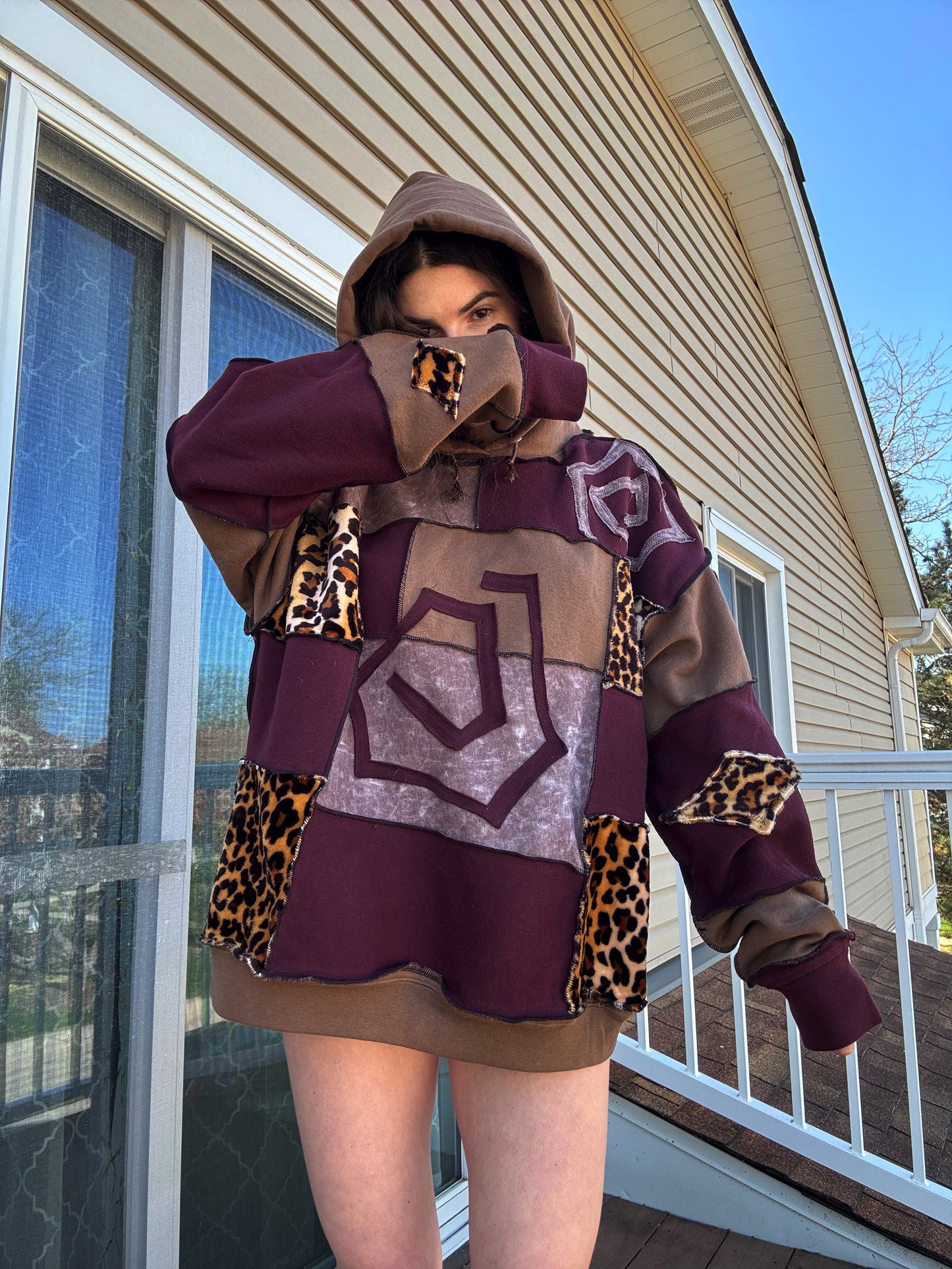 UPCYCLED SWIRL PATCHWORK HOODIE