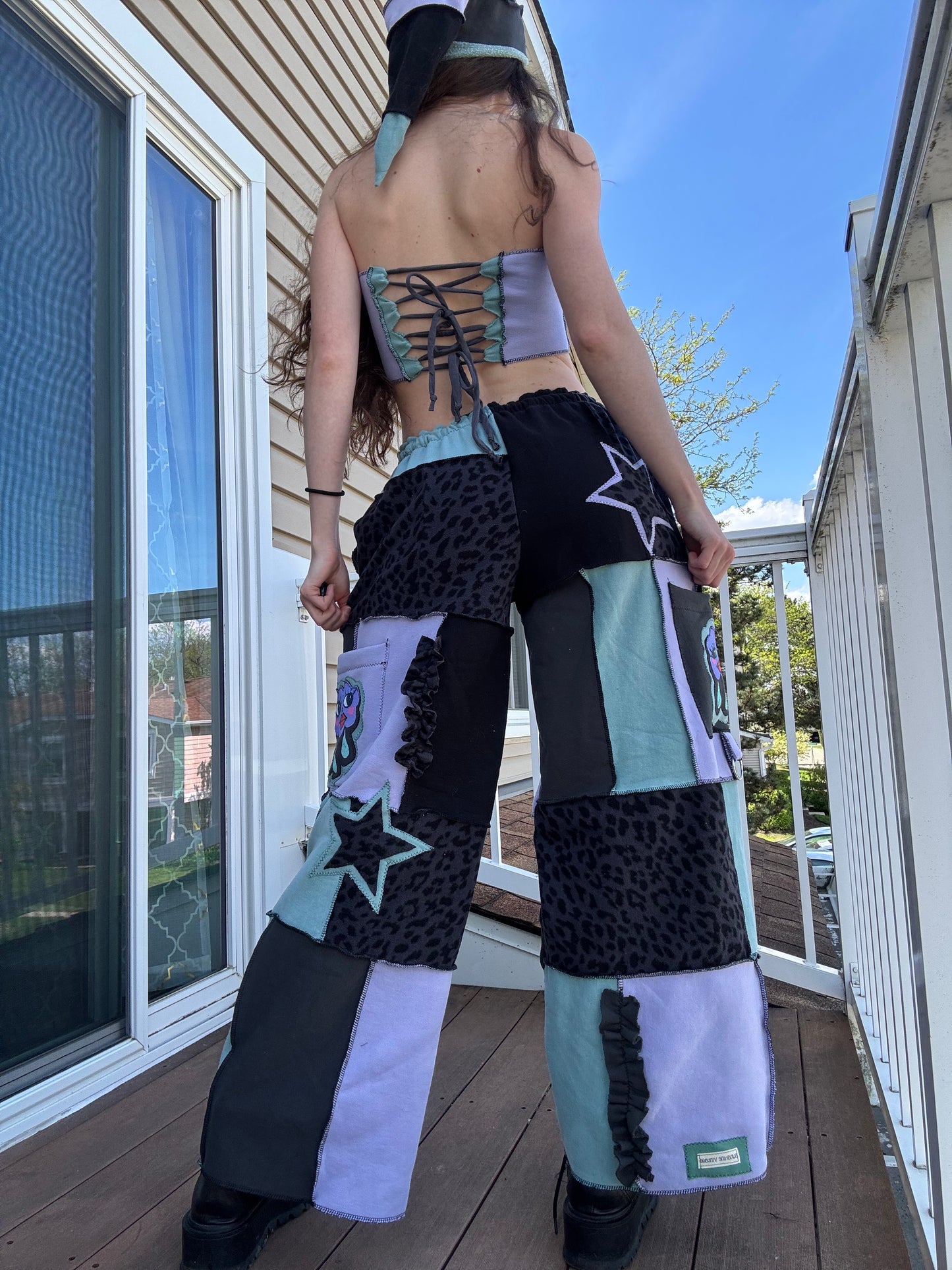 PASTEL PATCHWORK PANTS SET - 3 PIECE SET