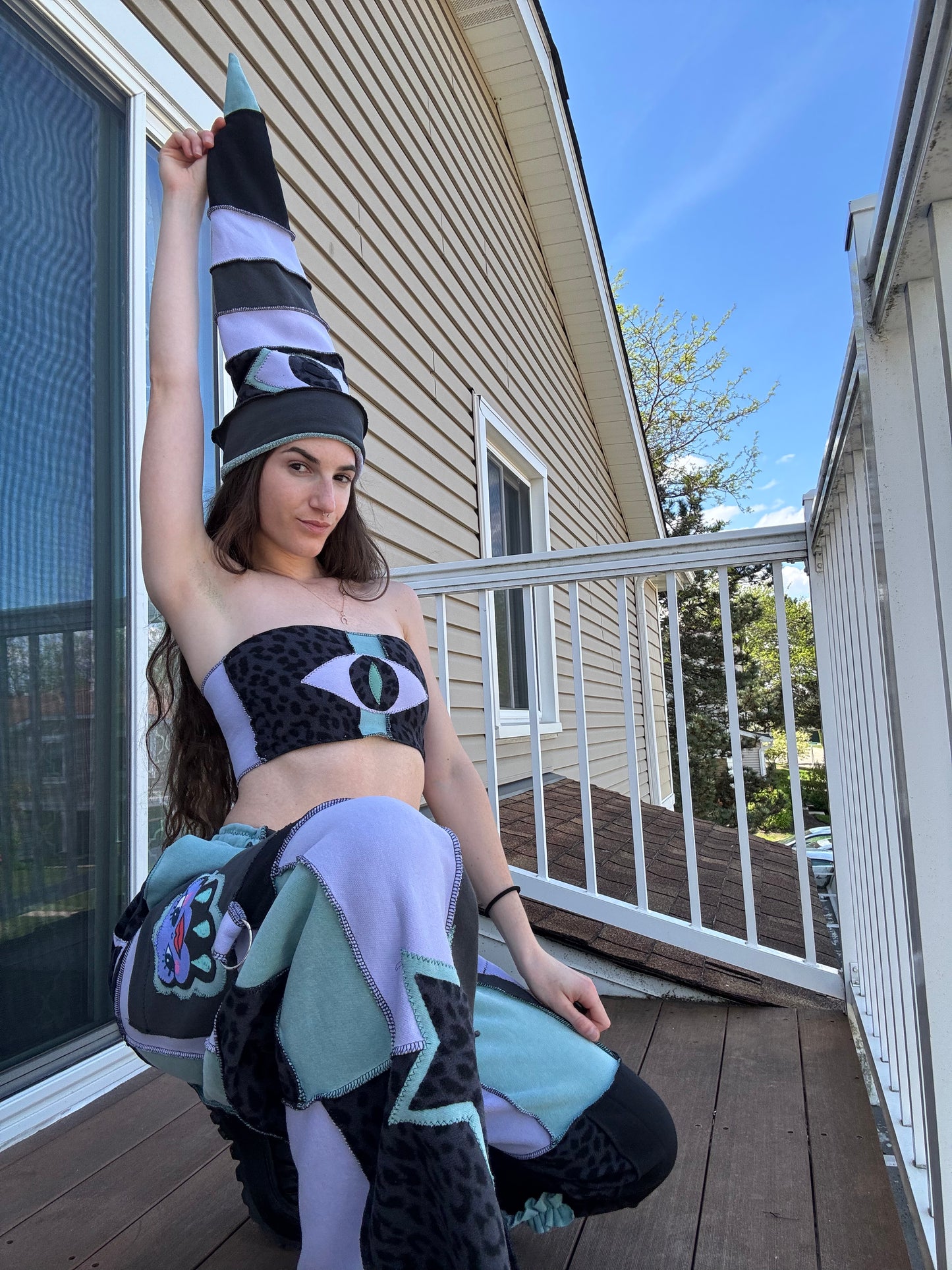 PASTEL PATCHWORK PANTS SET - 3 PIECE SET
