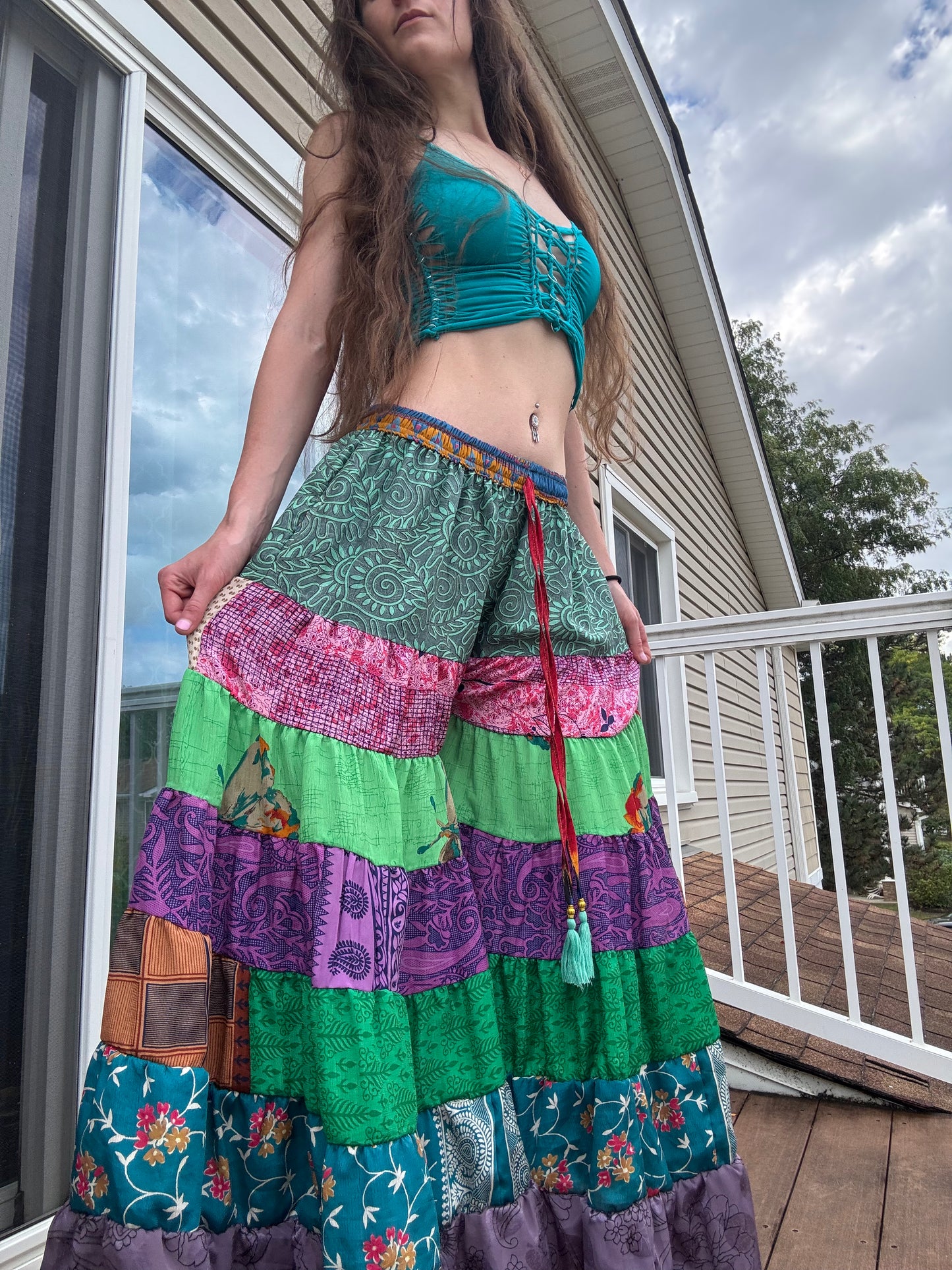 SWIRLY FUNKY WIDE LEG BOHO PANTS