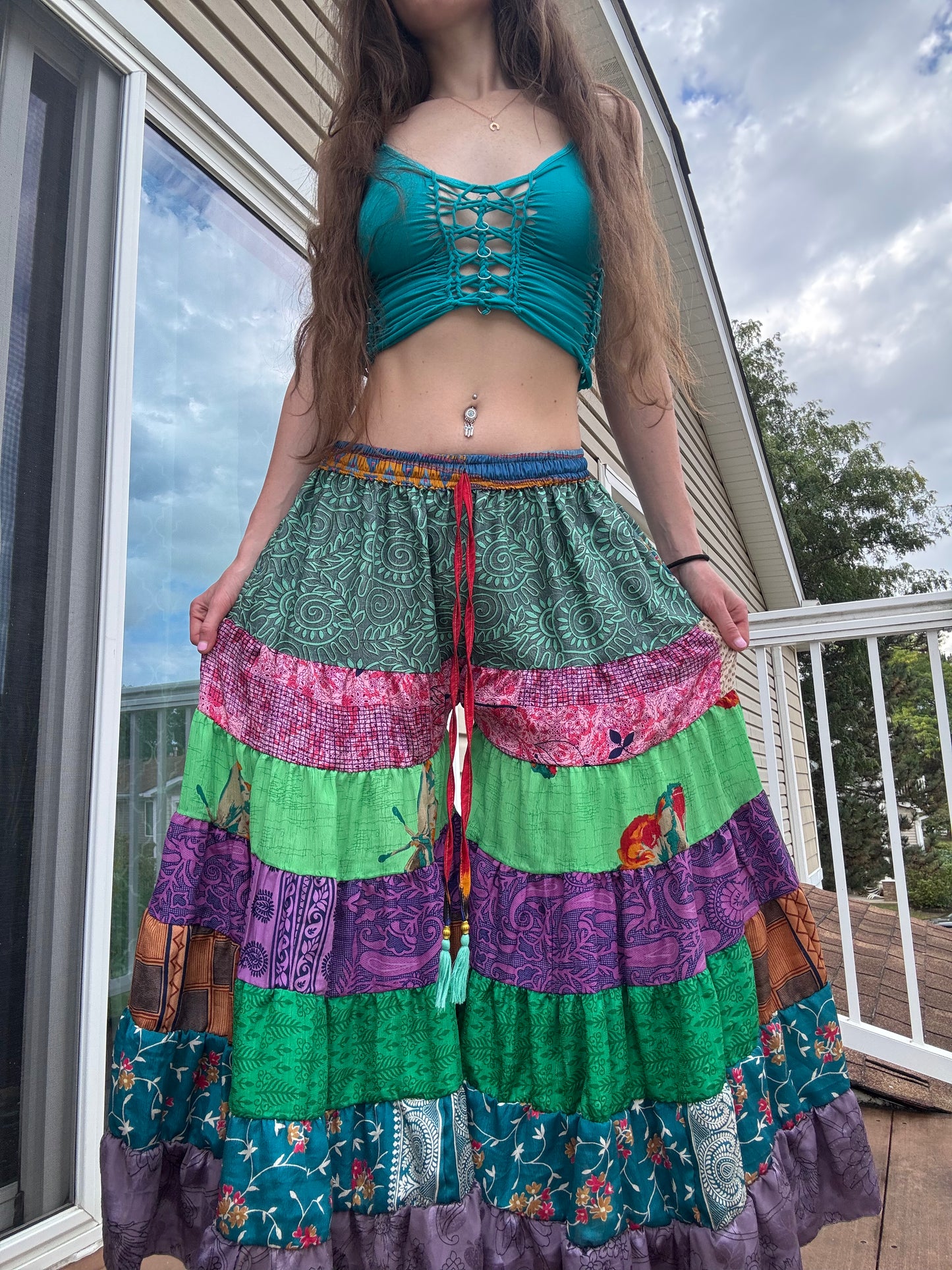 SWIRLY FUNKY WIDE LEG BOHO PANTS