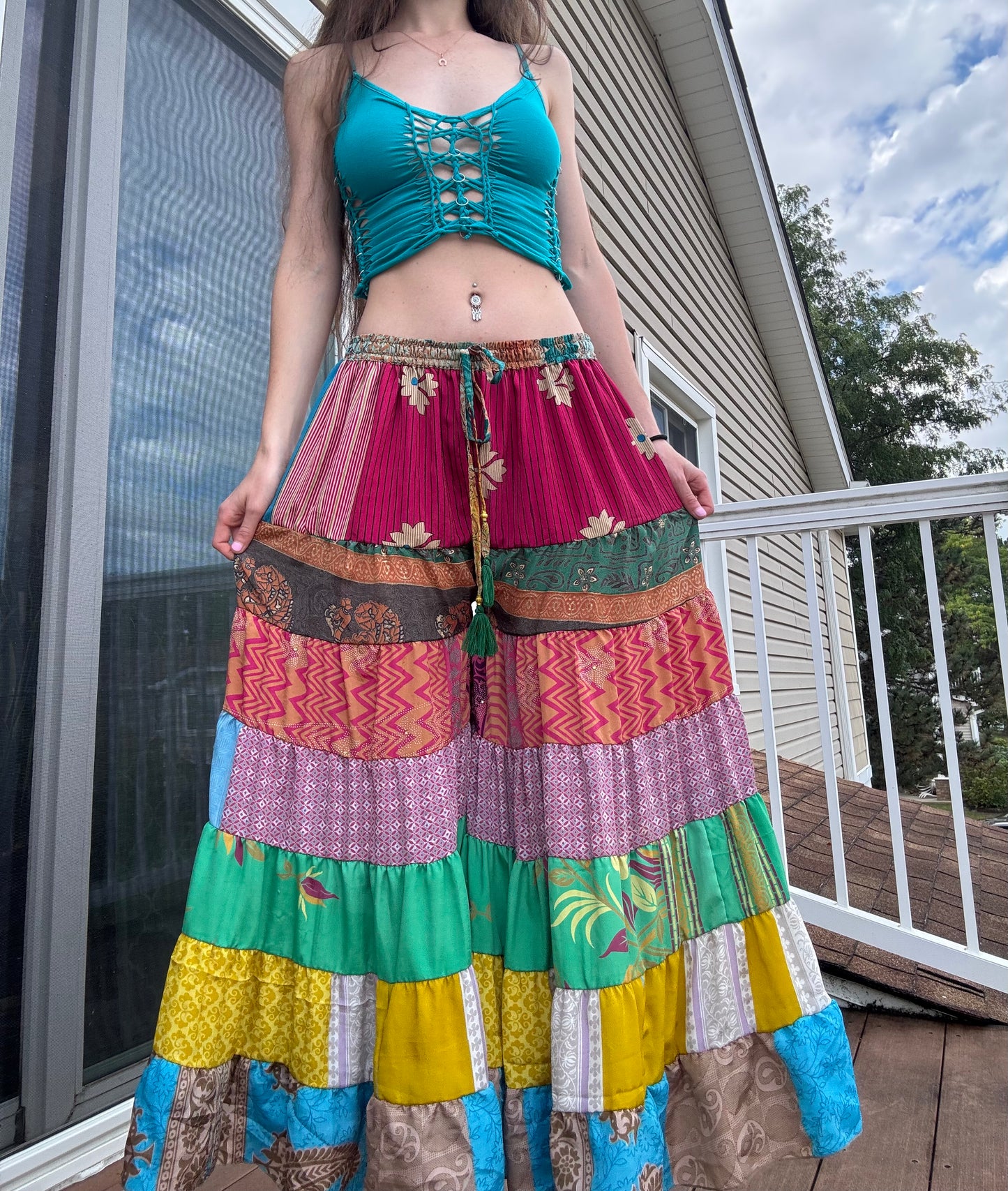 PINK TONES FUNKY WIDE LEG BOHO PANTS (Copy)