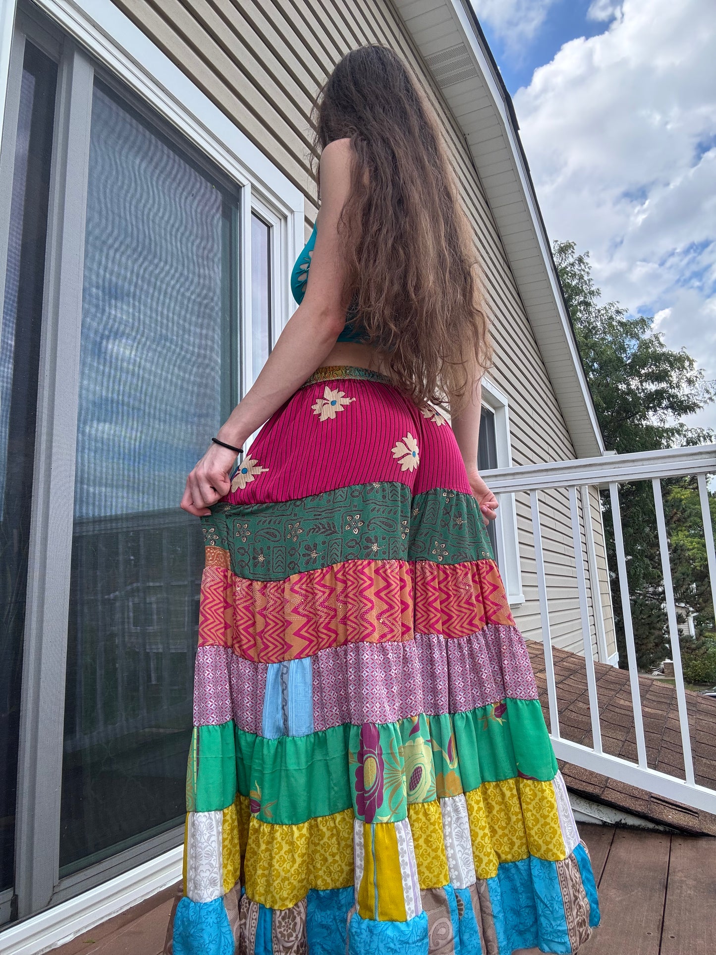 PINK TONES FUNKY WIDE LEG BOHO PANTS (Copy)