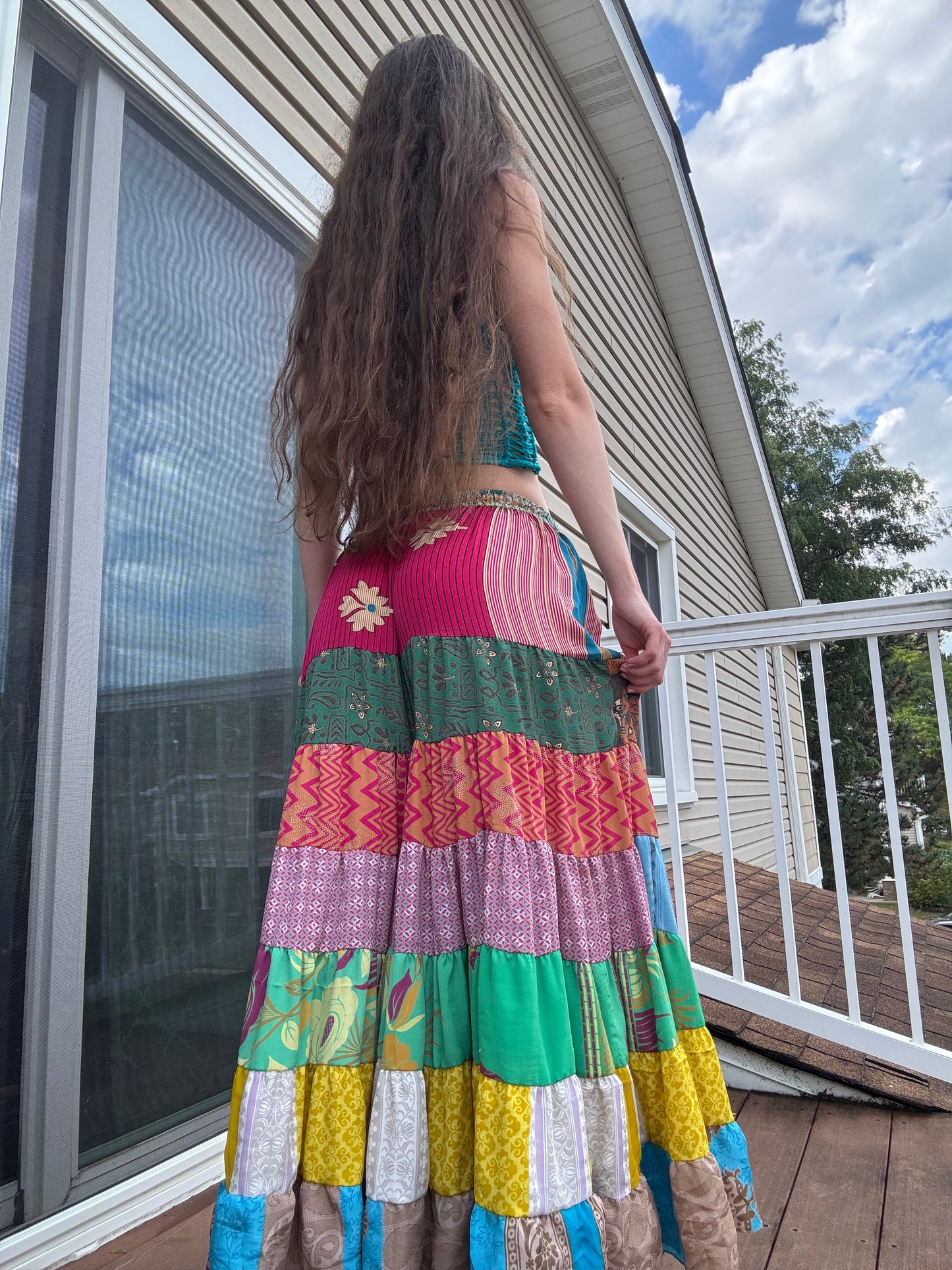 PINK TONES FUNKY WIDE LEG BOHO PANTS (Copy)