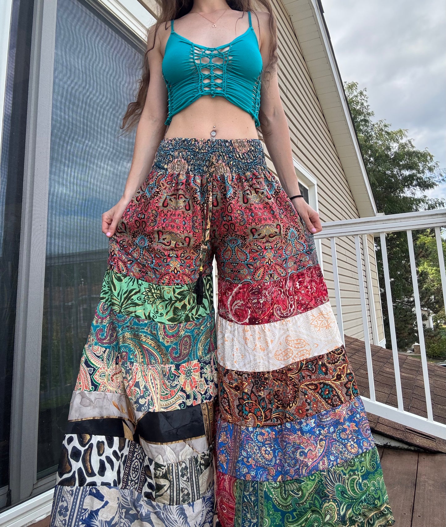 PAISLEY FUNKY WIDE LEG BOHO PANTS