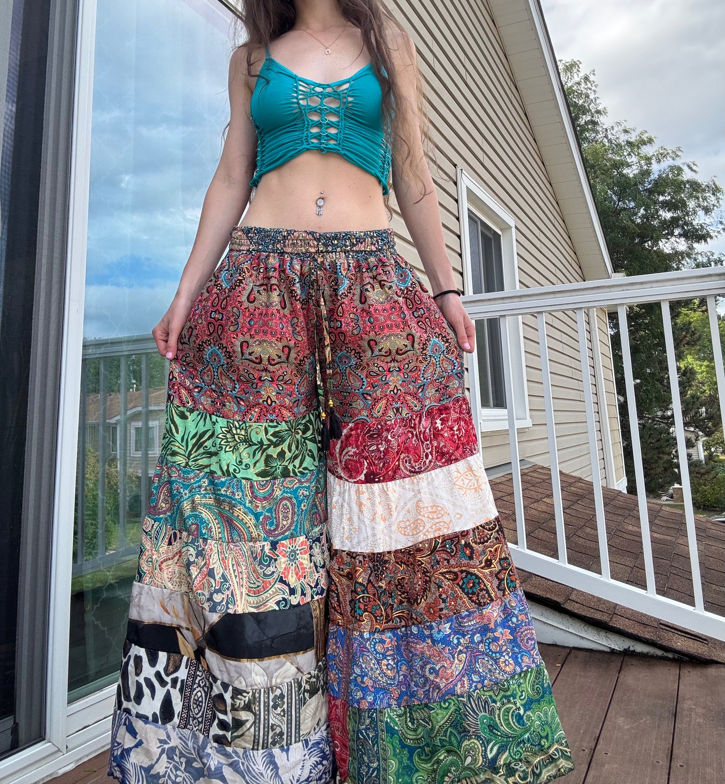 PAISLEY FUNKY WIDE LEG BOHO PANTS