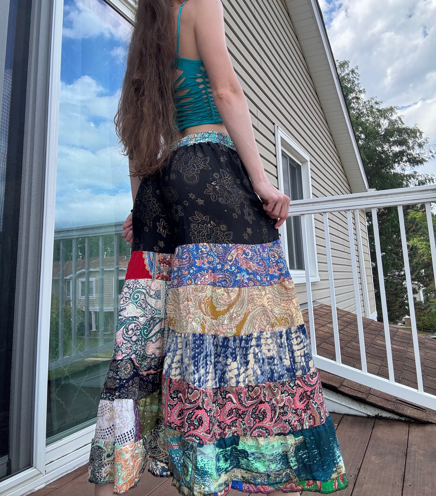 BLACK TONES FUNKY WIDE LEG BOHO PANTS