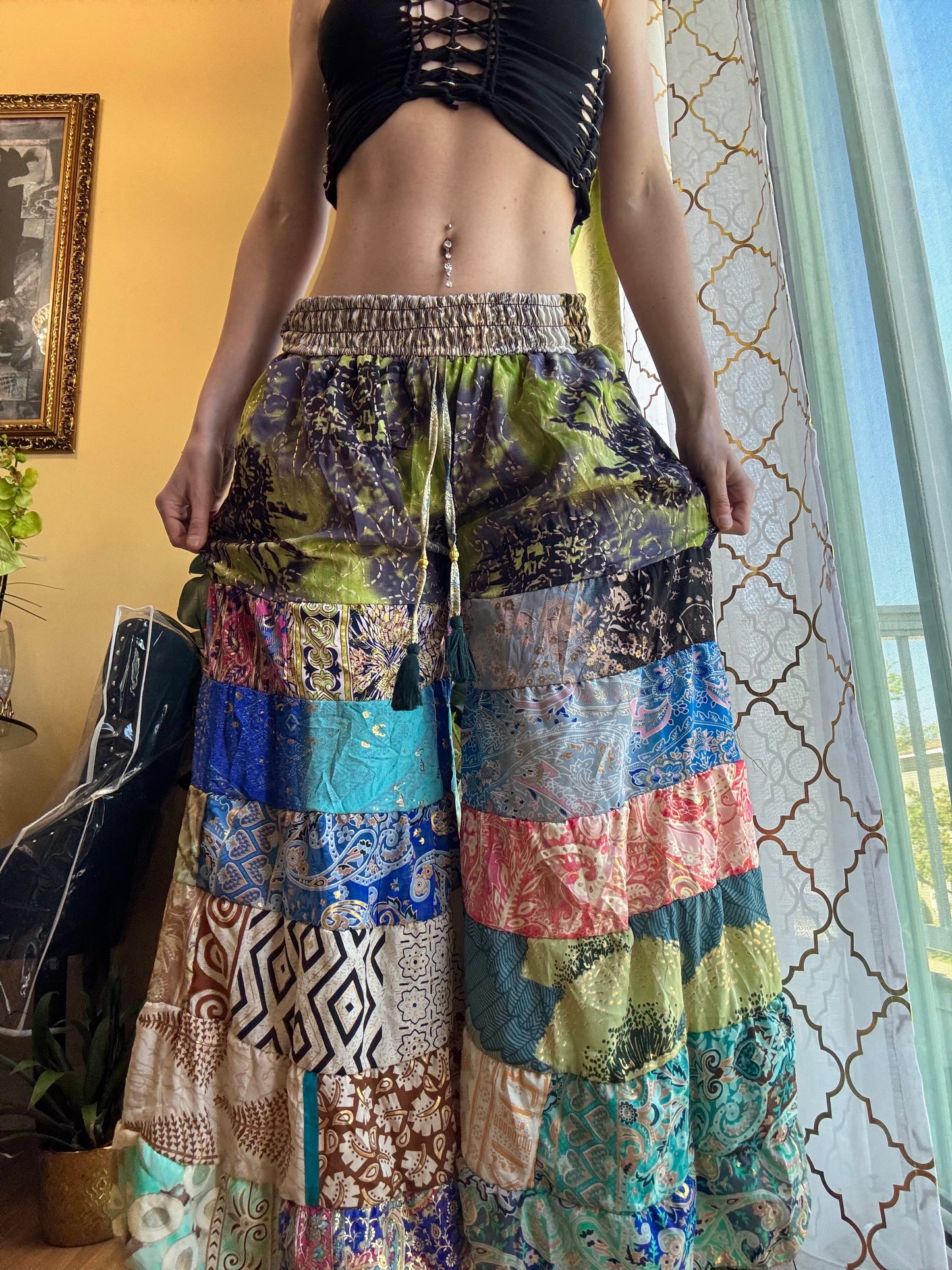 DART FROG FUNKY WIDE LEG BOHO PANTS