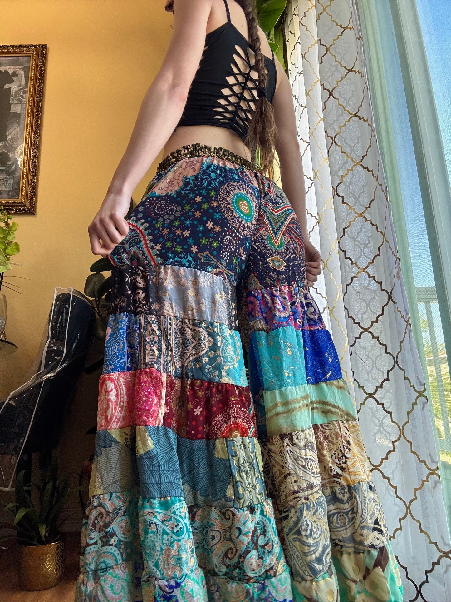DART FROG FUNKY WIDE LEG BOHO PANTS