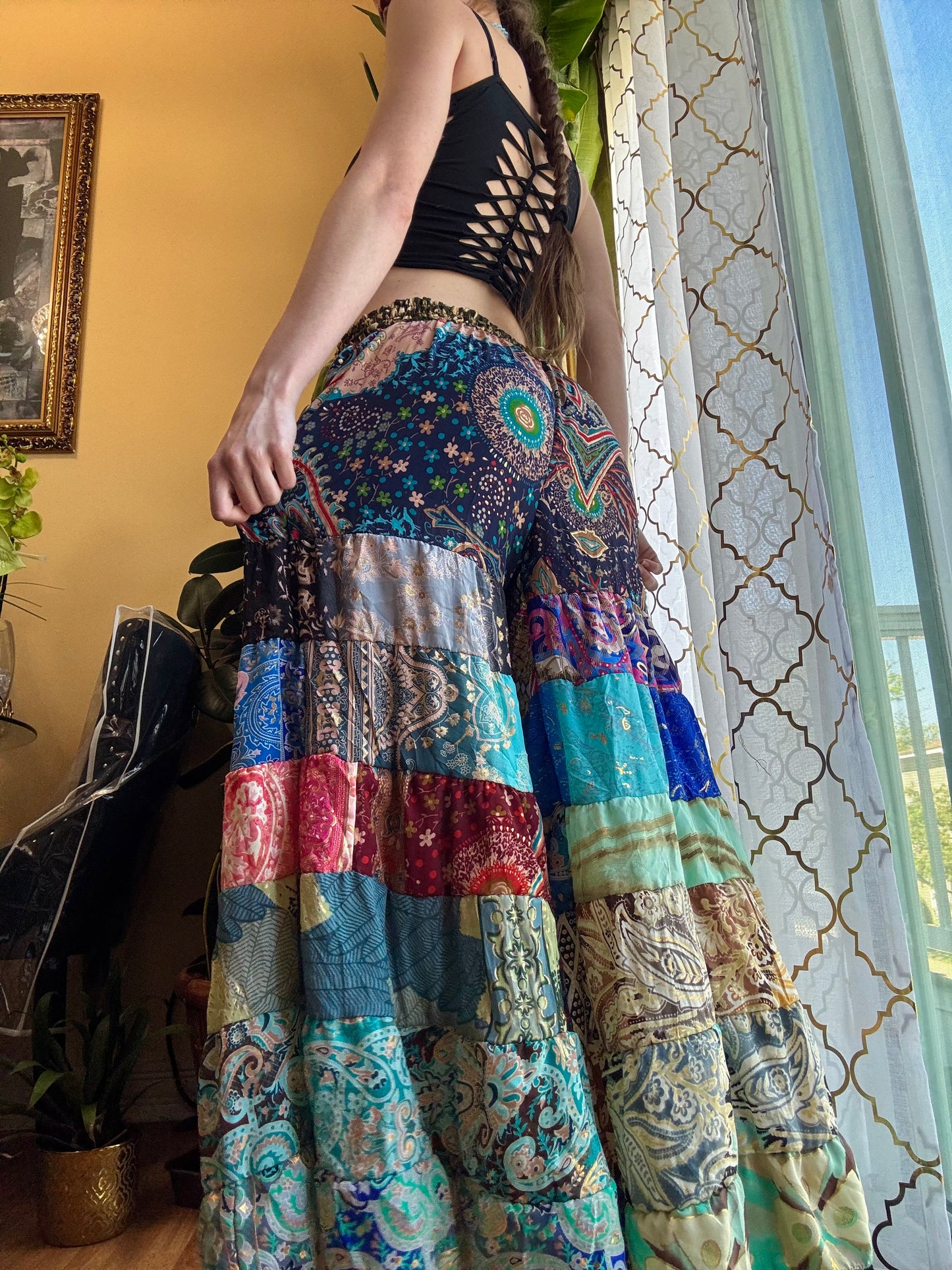 DART FROG FUNKY WIDE LEG BOHO PANTS