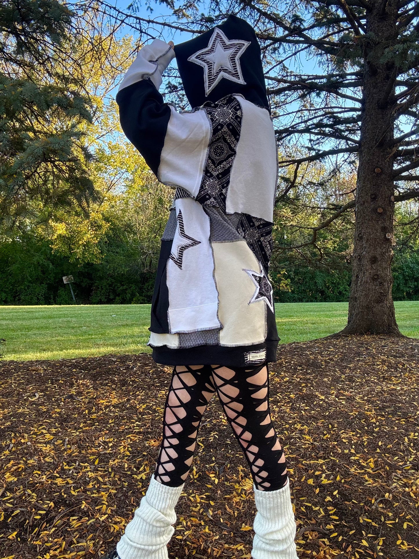 GREYSCALE PATCHWORK HOODIE